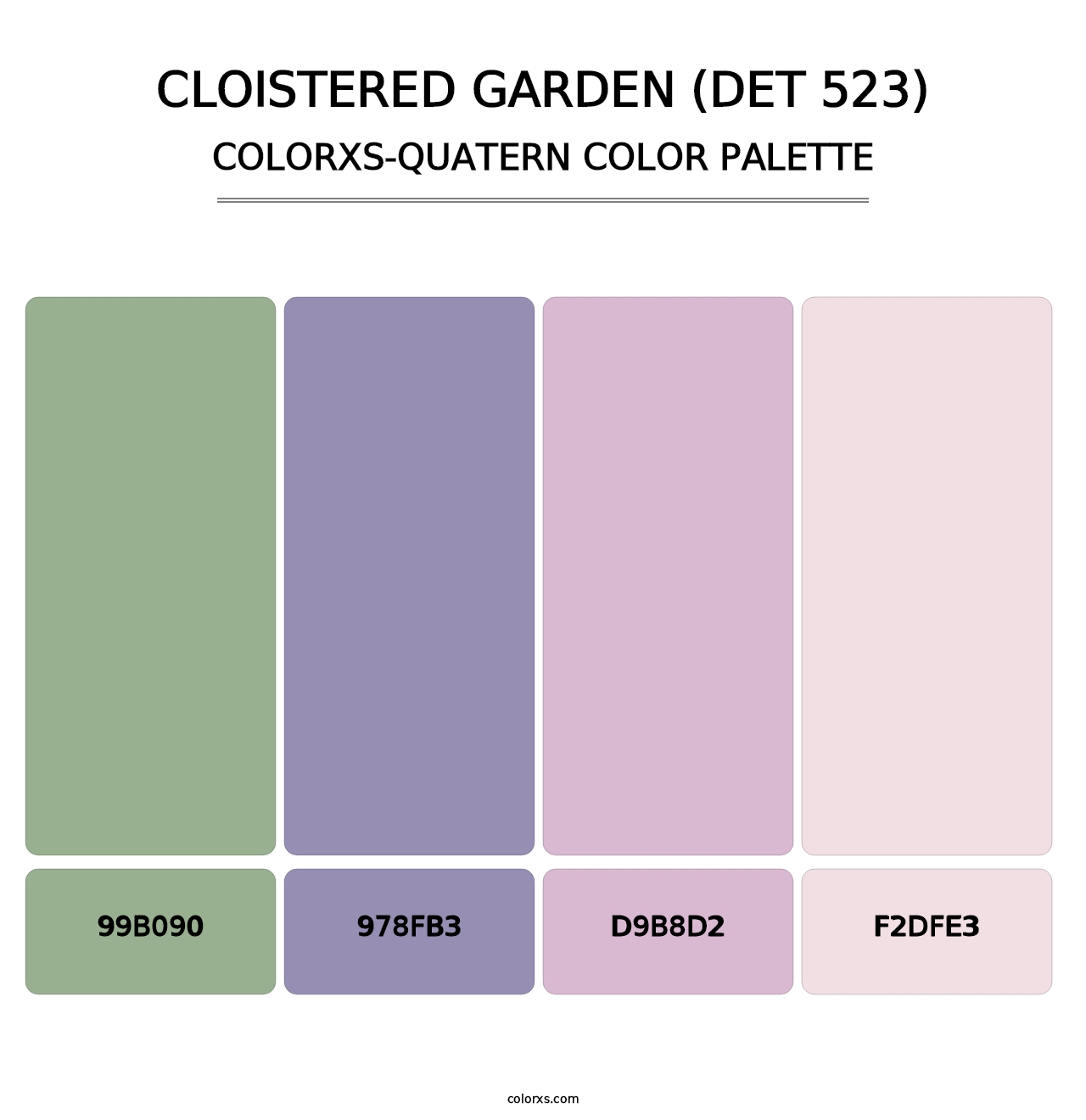 Cloistered Garden (DET 523) - Colorxs Quatern Palette