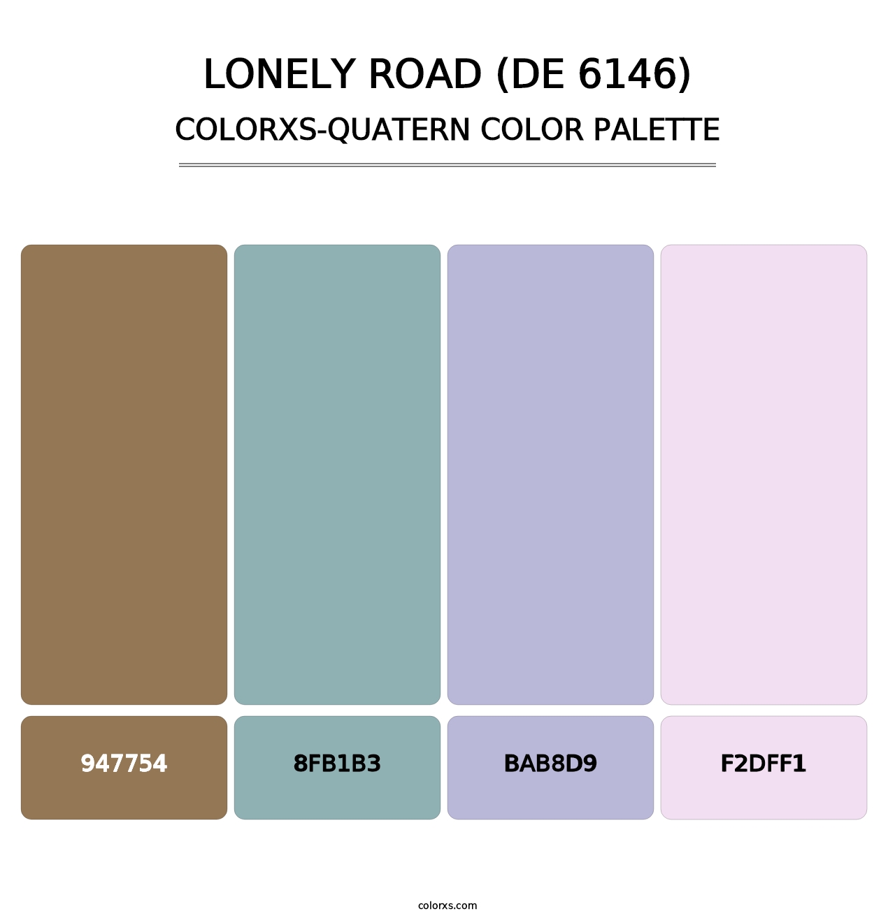 Lonely Road (DE 6146) - Colorxs Quatern Palette