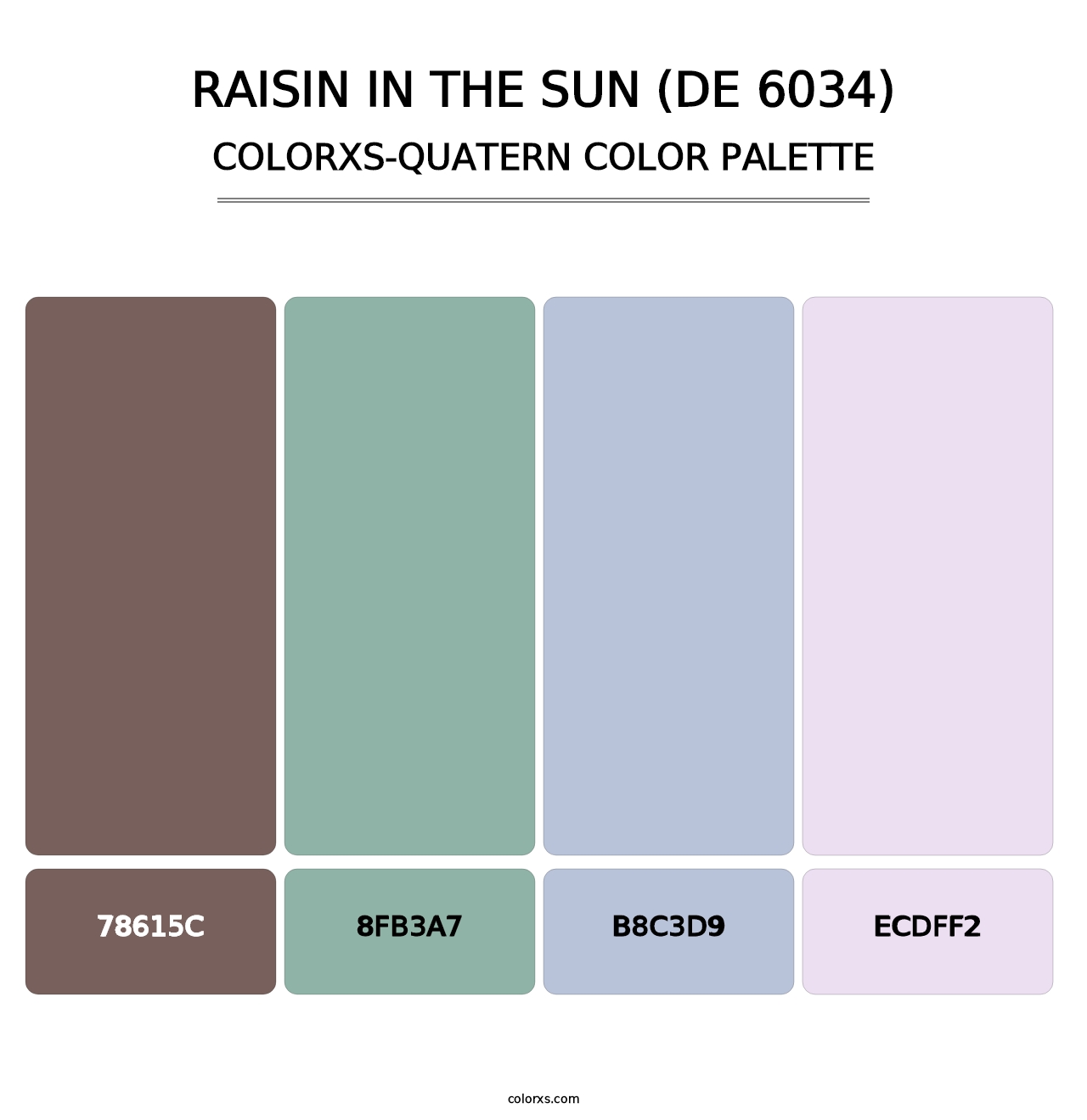Raisin in the Sun (DE 6034) - Colorxs Quatern Palette