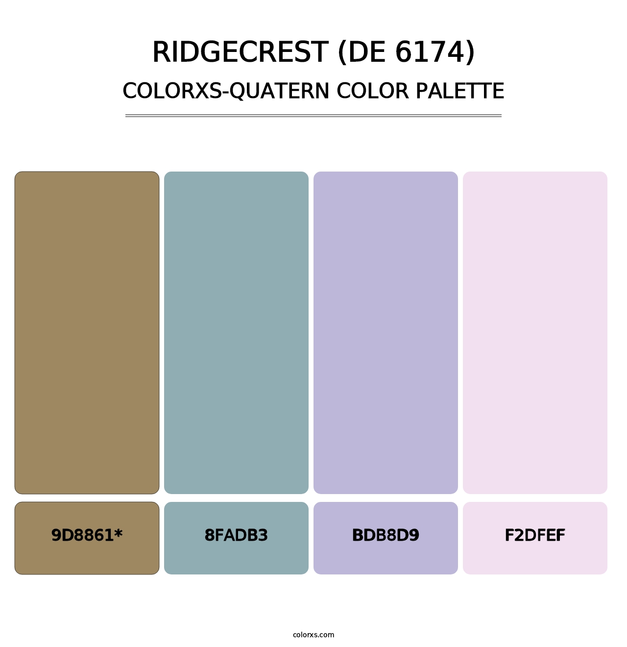 Ridgecrest (DE 6174) - Colorxs Quatern Palette