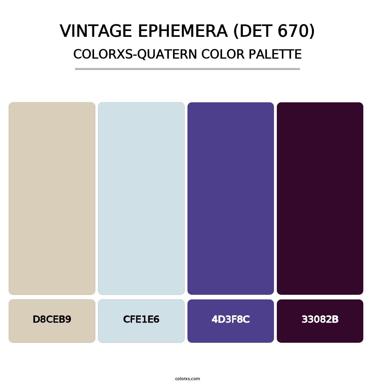 Vintage Ephemera (DET 670) - Colorxs Quatern Palette