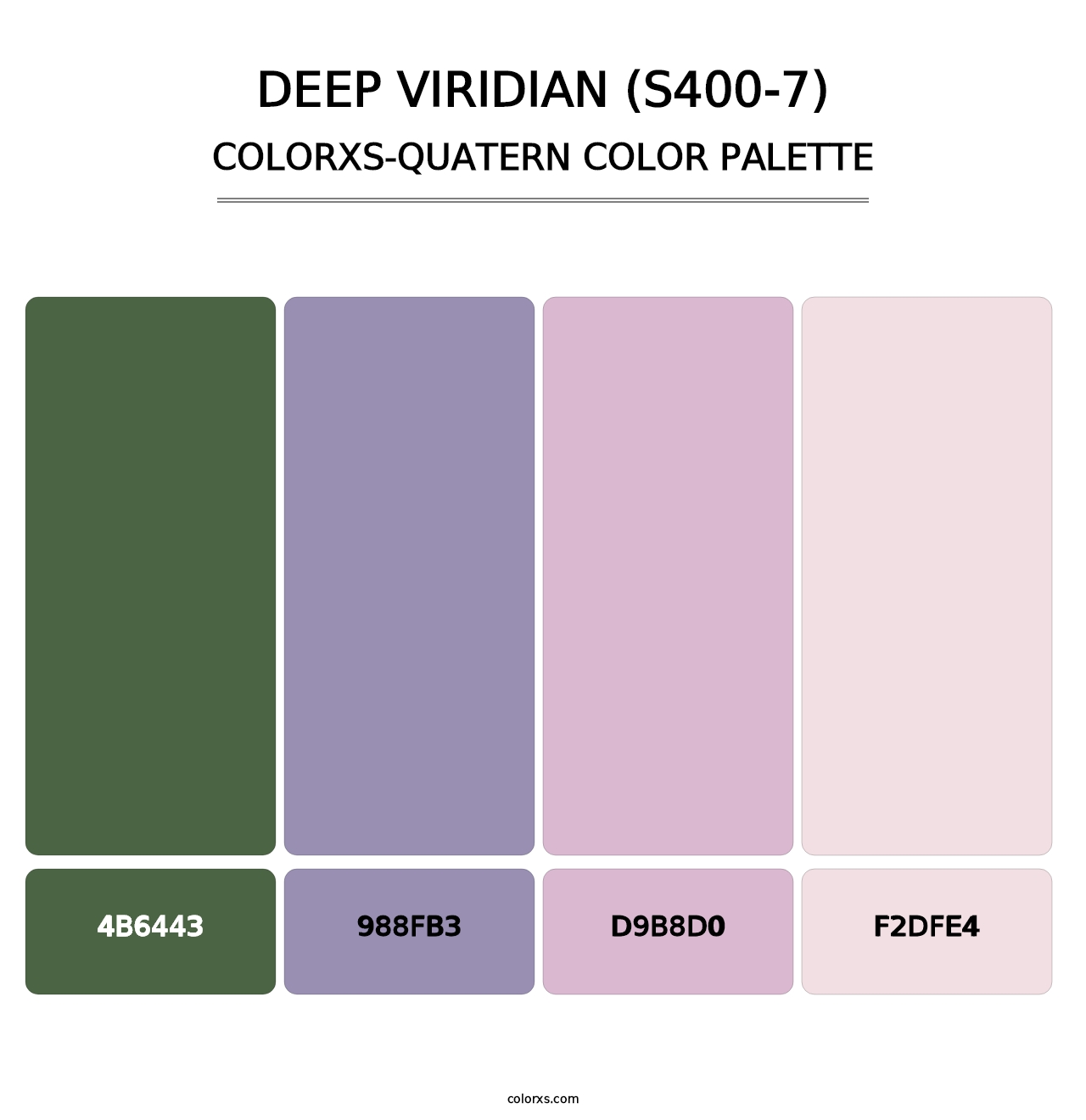 Deep Viridian (S400-7) - Colorxs Quatern Palette