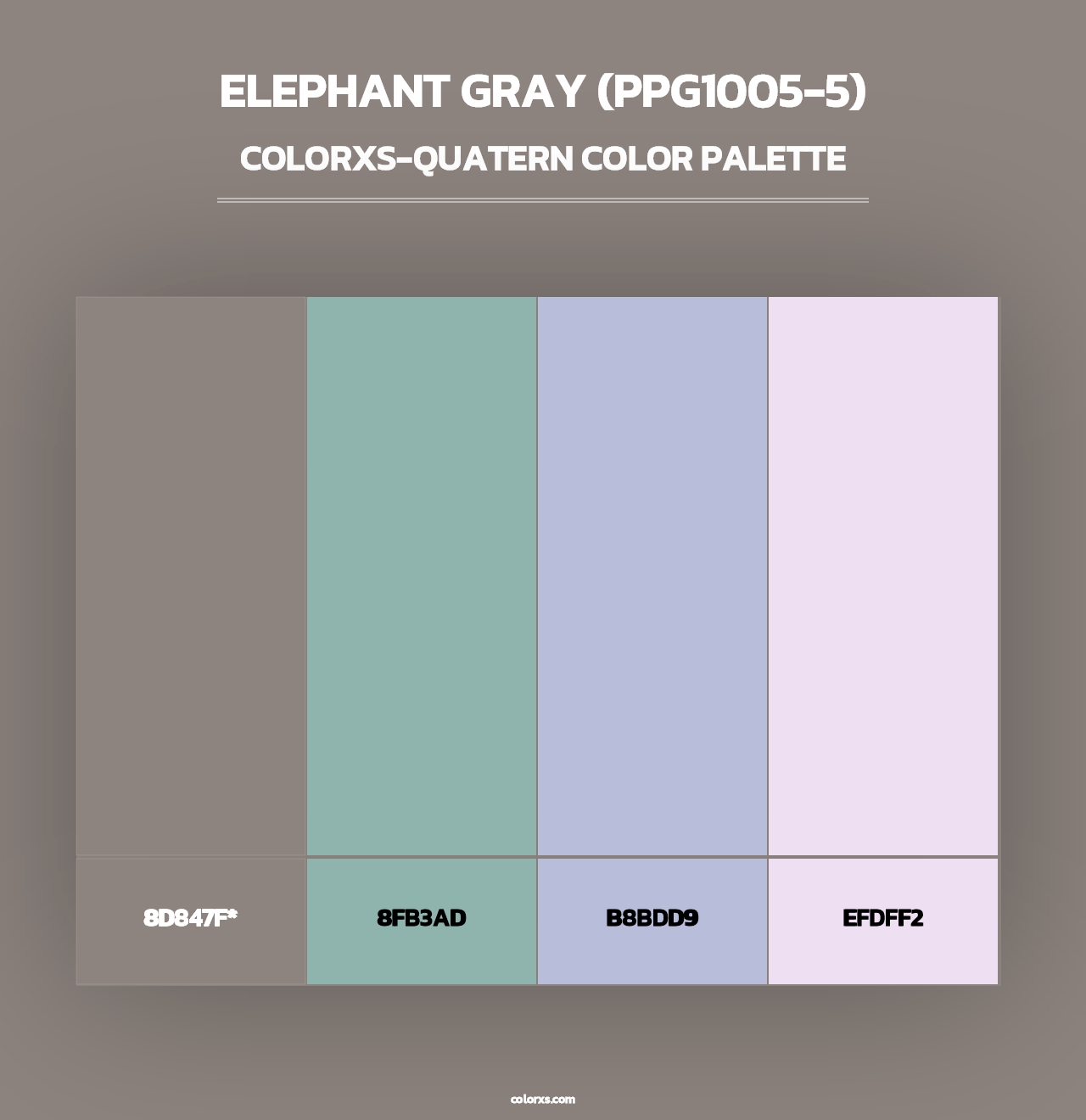 Elephant Gray (PPG1005-5) - Colorxs Quad Palette