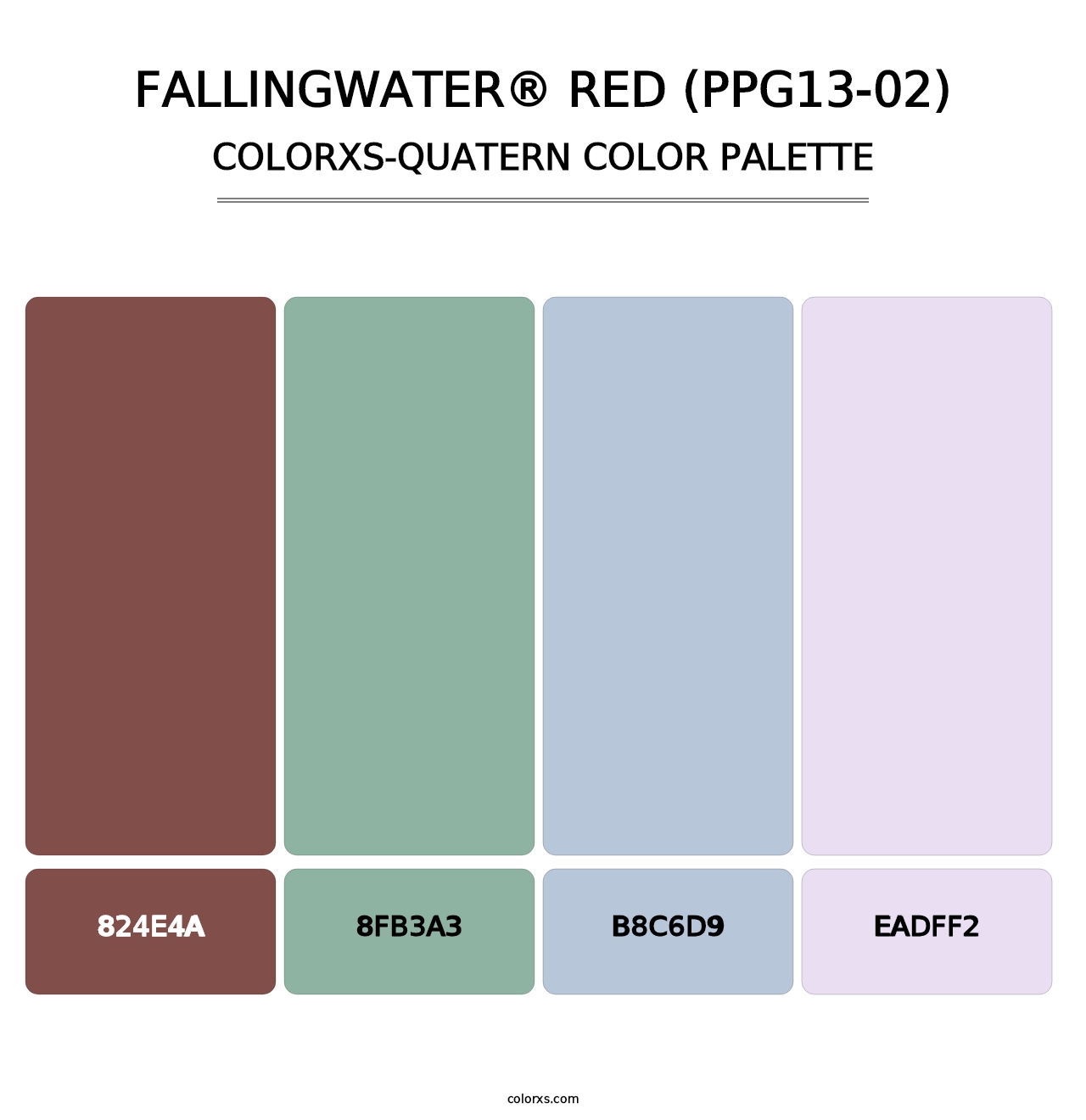 Fallingwater® Red (PPG13-02) - Colorxs Quatern Palette
