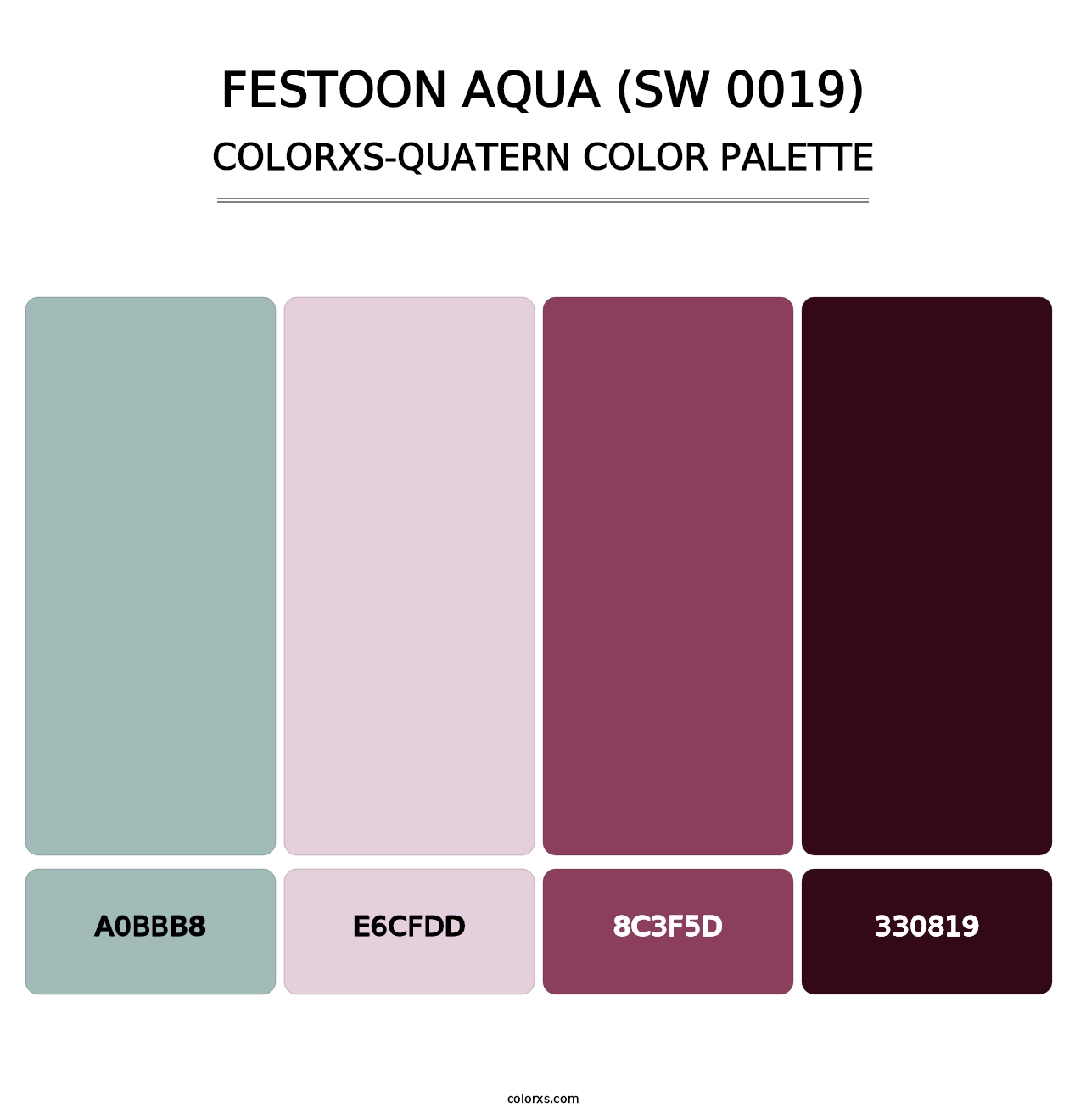 Festoon Aqua (SW 0019) - Colorxs Quatern Palette