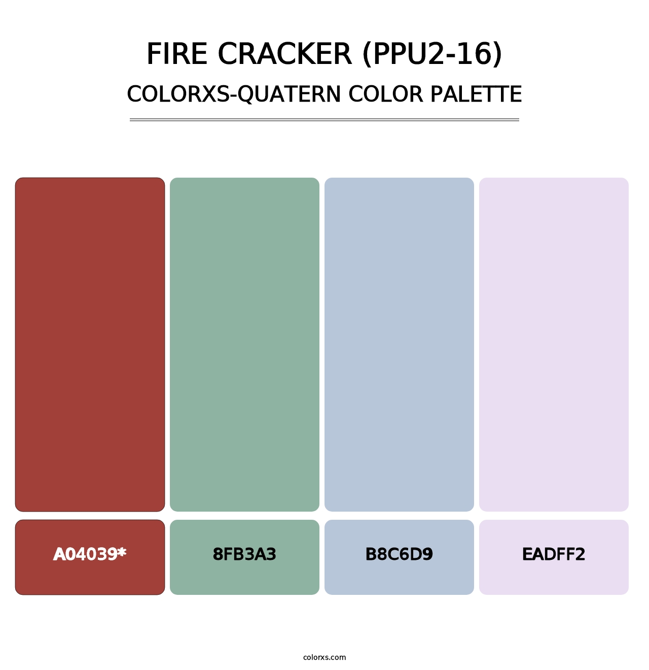 Fire Cracker (PPU2-16) - Colorxs Quatern Palette