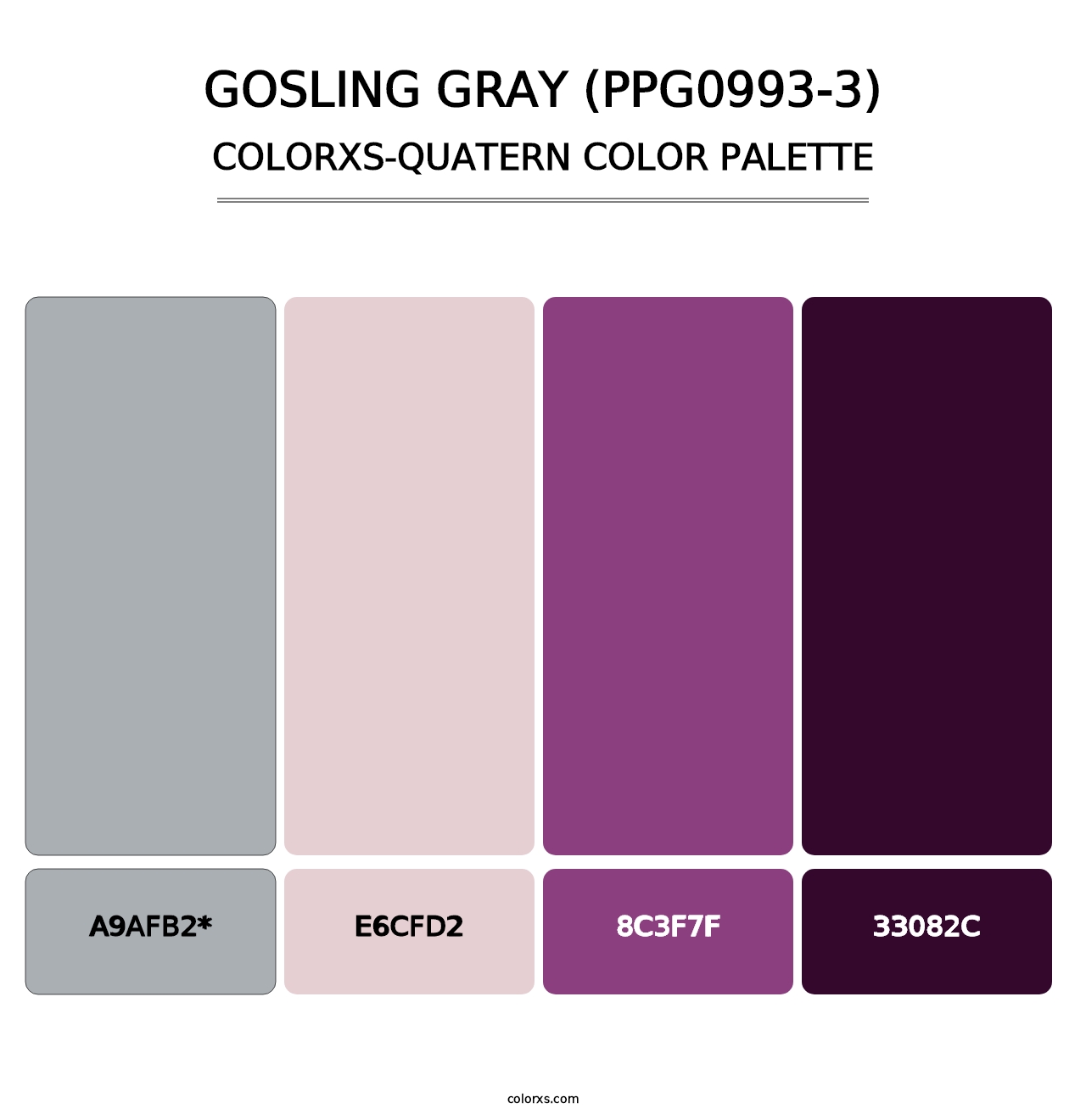 Gosling Gray (PPG0993-3) - Colorxs Quatern Palette