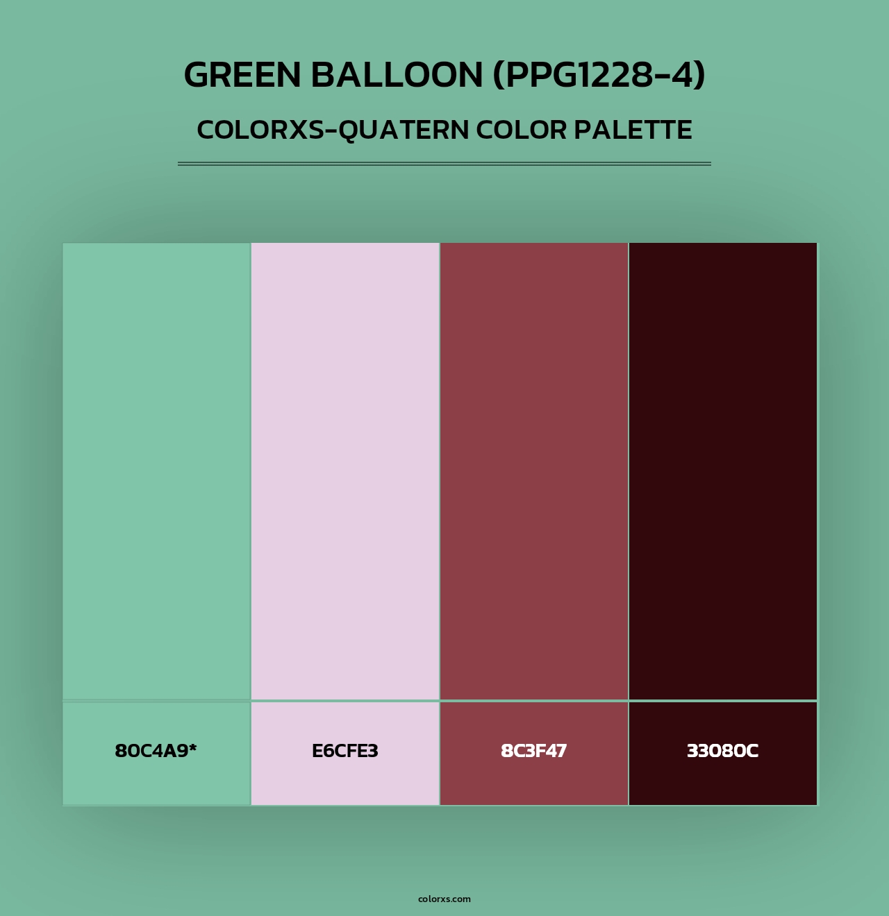 Green Balloon (PPG1228-4) - Colorxs Quad Palette