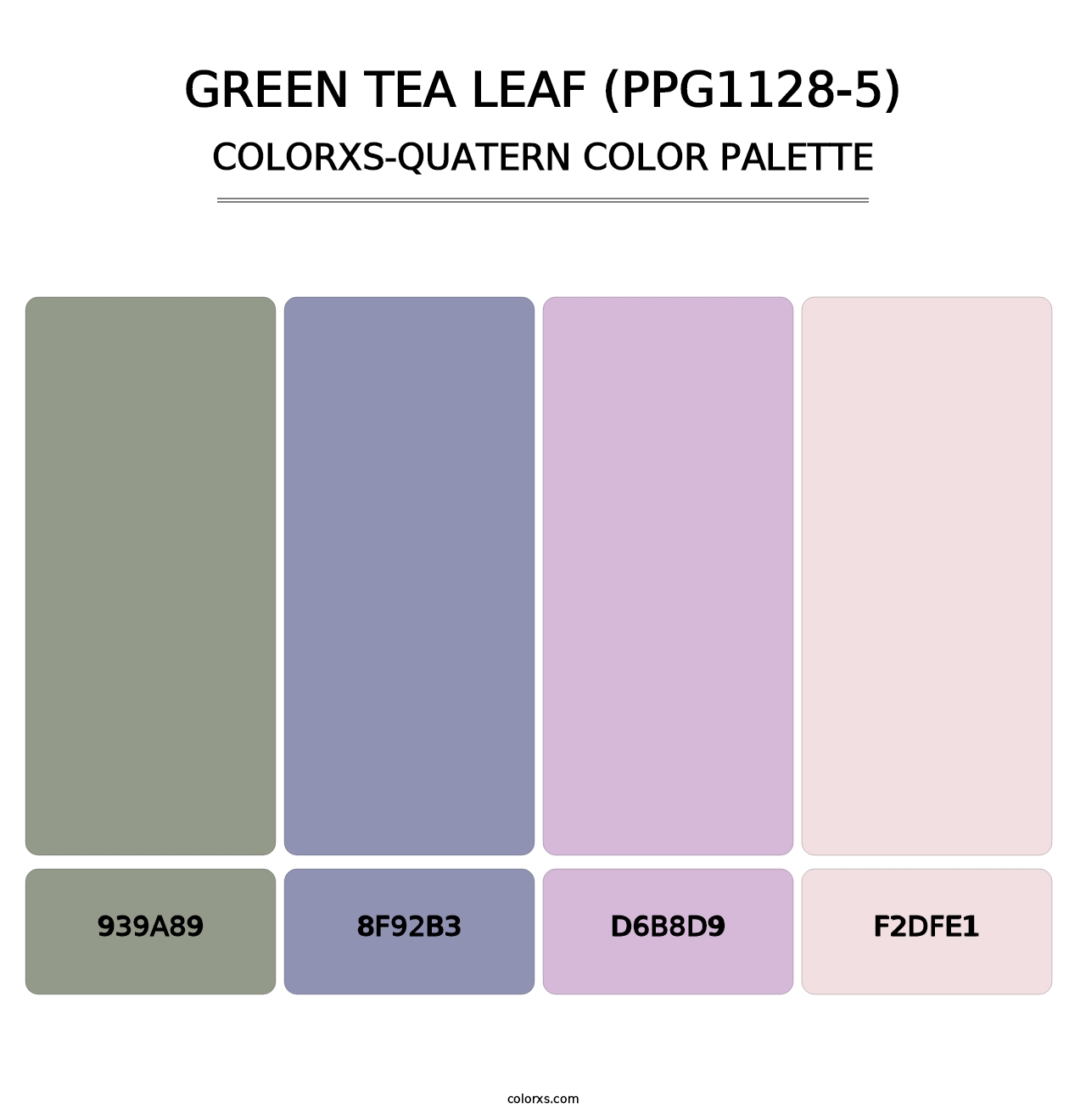 Green Tea Leaf (PPG1128-5) - Colorxs Quatern Palette