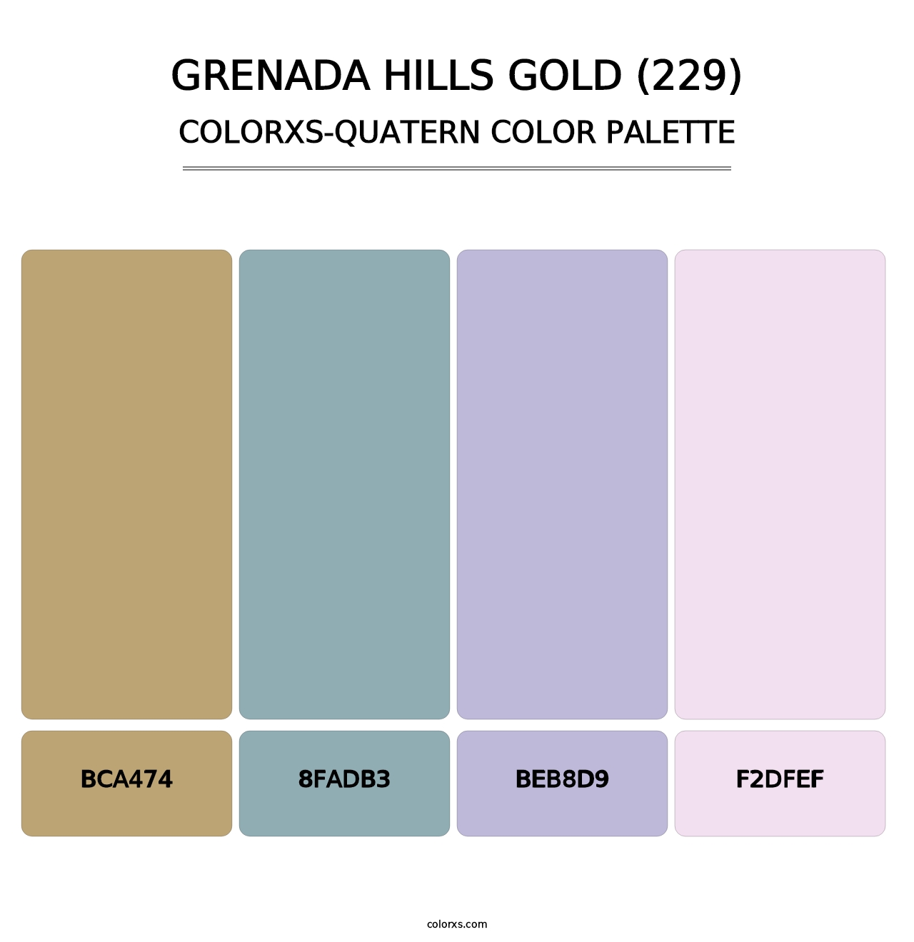 Grenada Hills Gold (229) - Colorxs Quatern Palette