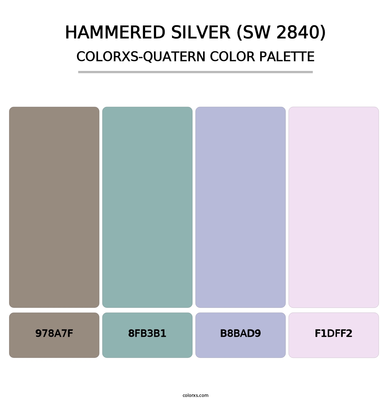 Hammered Silver (SW 2840) - Colorxs Quatern Palette