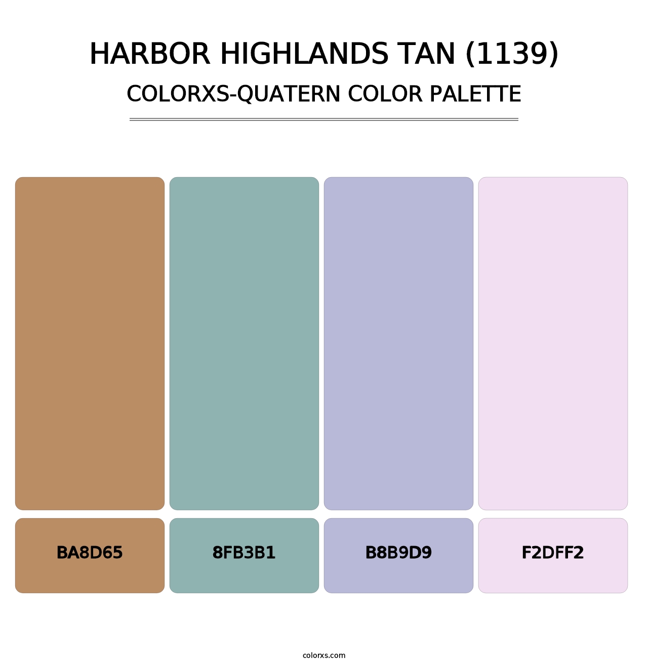 Harbor Highlands Tan (1139) - Colorxs Quatern Palette