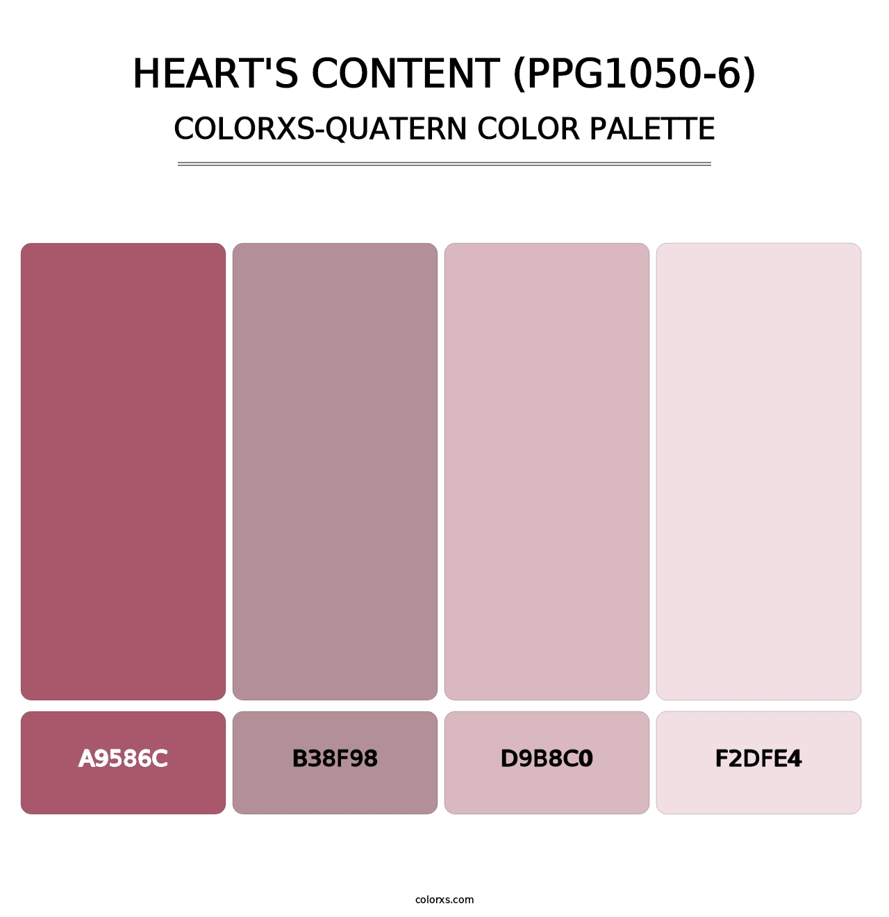 Heart's Content (PPG1050-6) - Colorxs Quatern Palette