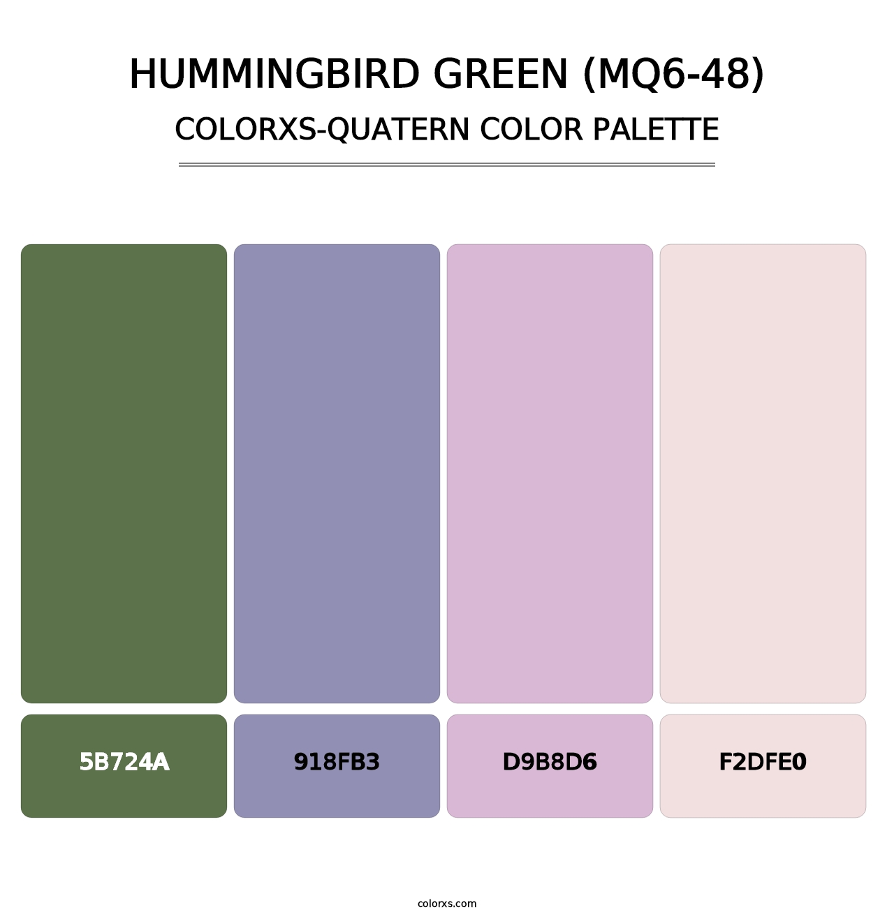 Hummingbird Green (MQ6-48) - Colorxs Quatern Palette