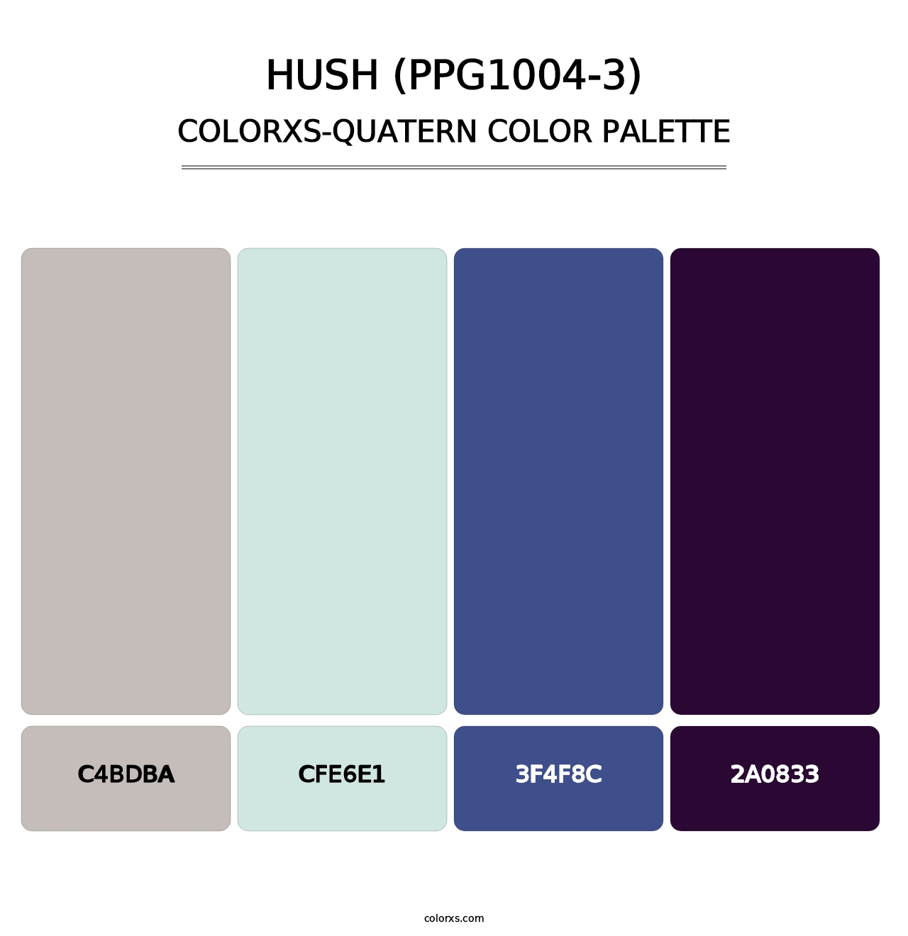 Hush (PPG1004-3) - Colorxs Quatern Palette