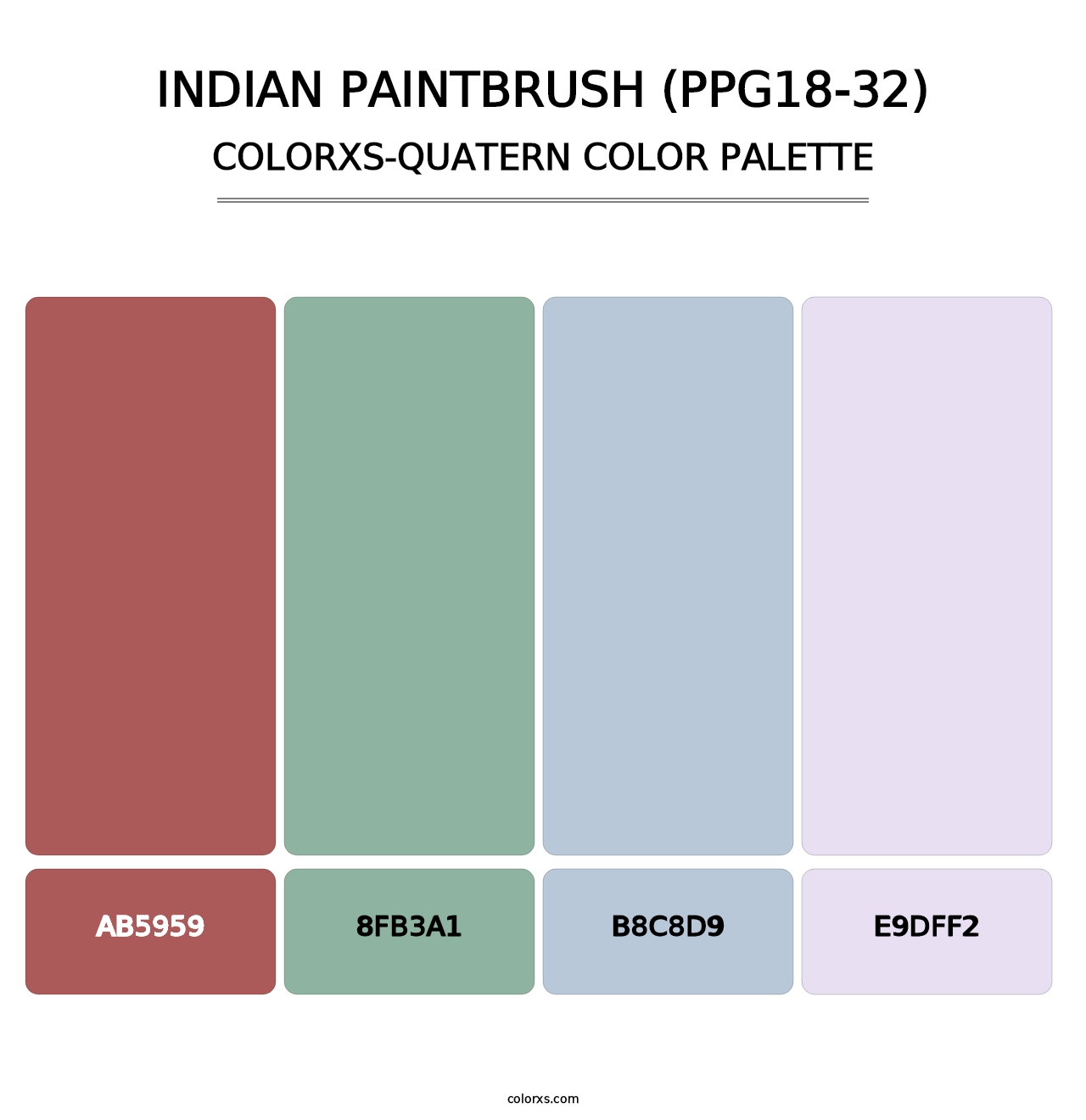 Indian Paintbrush (PPG18-32) - Colorxs Quatern Palette