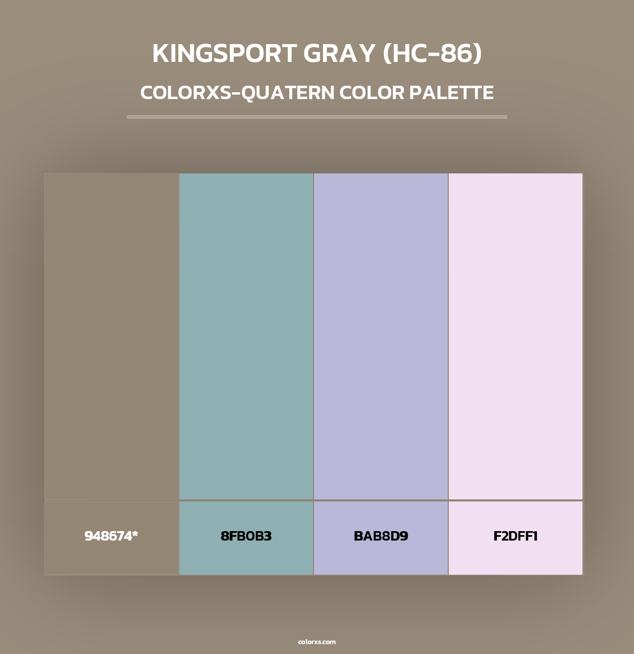 Kingsport Gray (HC-86) - Colorxs Quad Palette