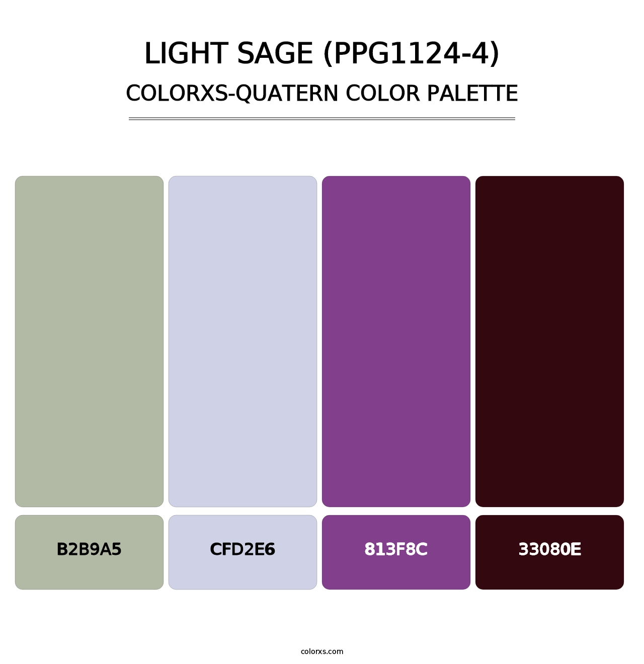 Light Sage (PPG1124-4) - Colorxs Quatern Palette