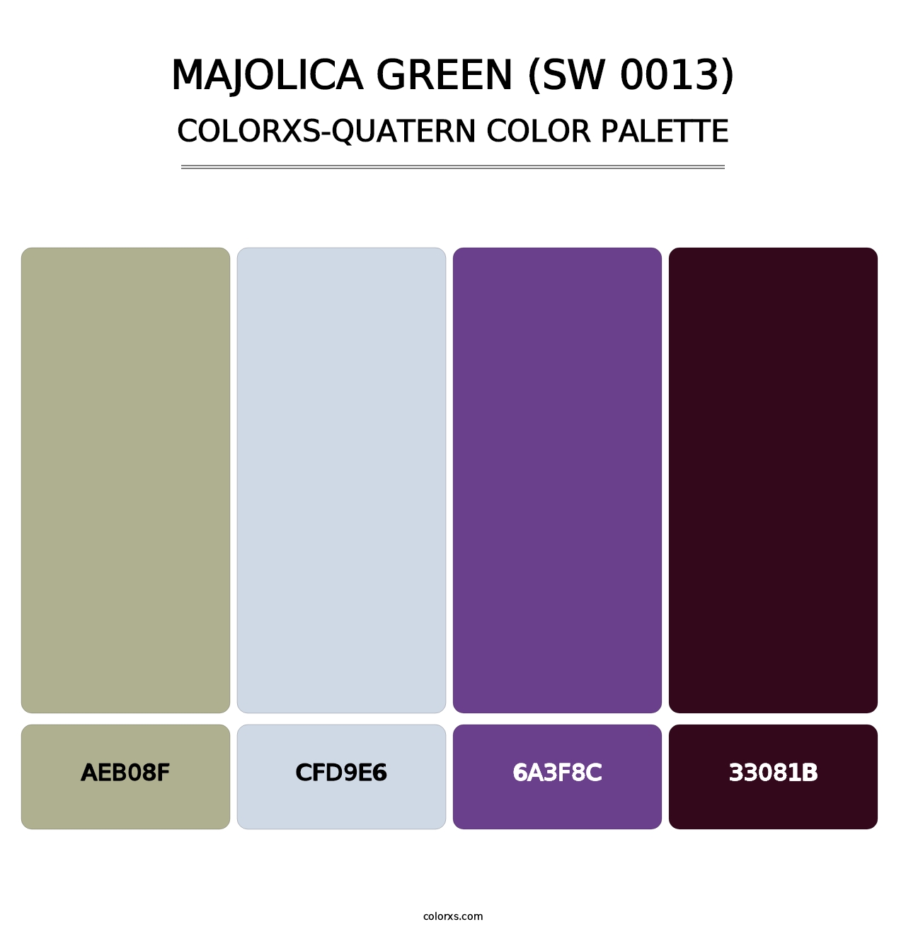 Majolica Green (SW 0013) - Colorxs Quatern Palette