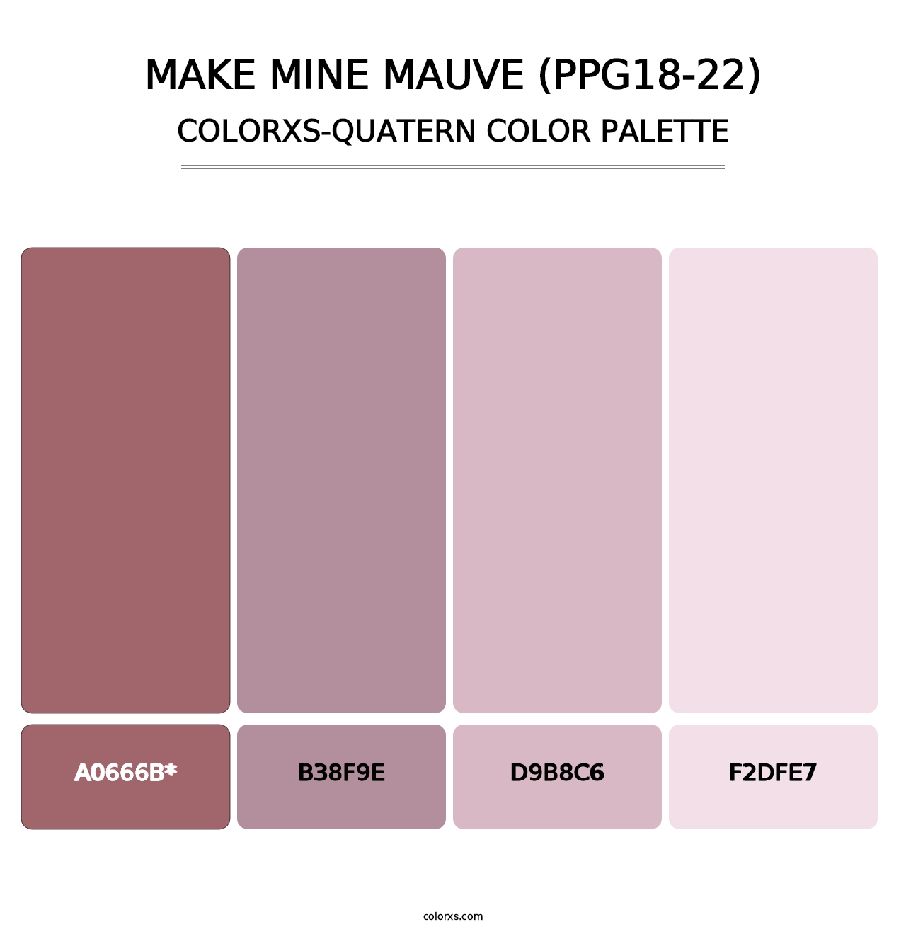 Make Mine Mauve (PPG18-22) - Colorxs Quatern Palette