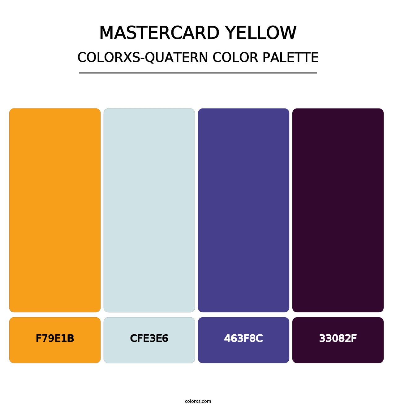 Mastercard Yellow - Colorxs Quatern Palette