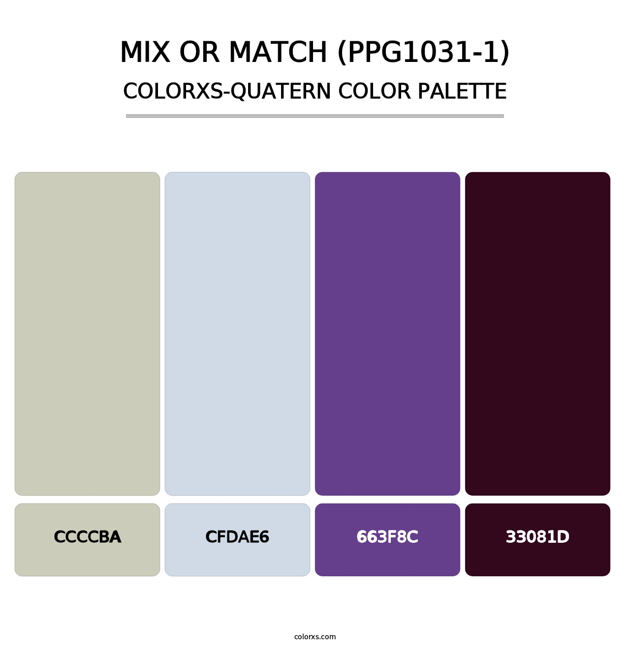 Mix Or Match (PPG1031-1) - Colorxs Quatern Palette