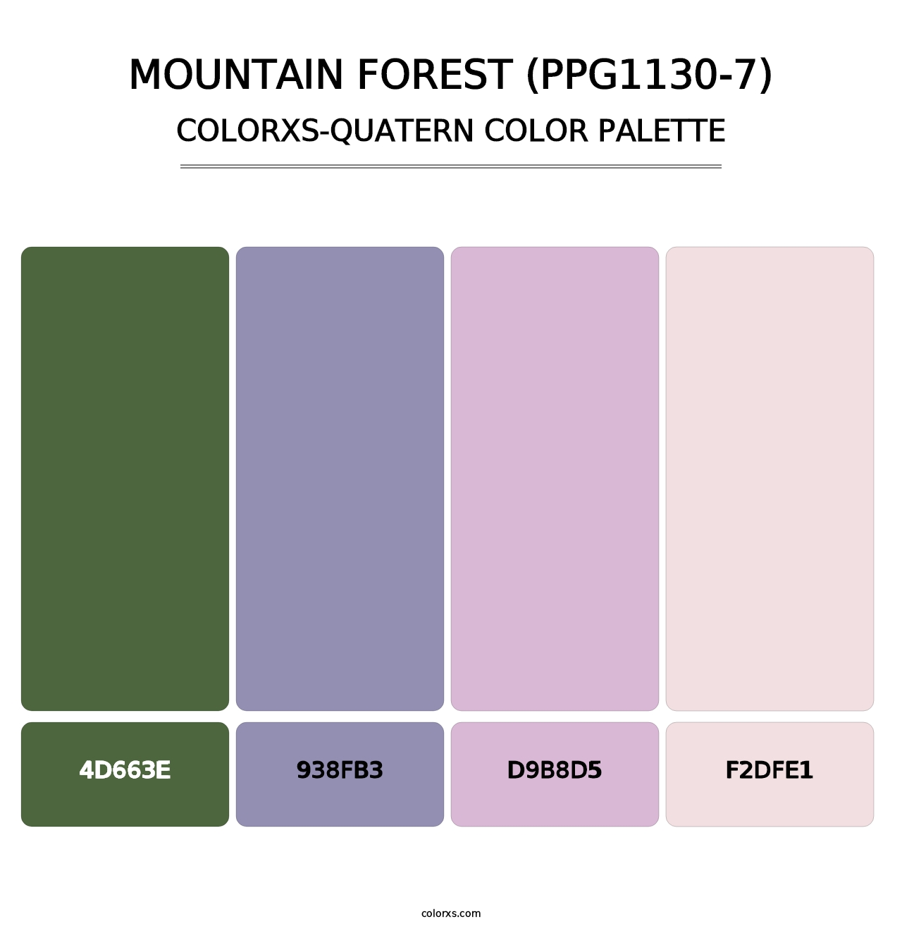 Mountain Forest (PPG1130-7) - Colorxs Quatern Palette