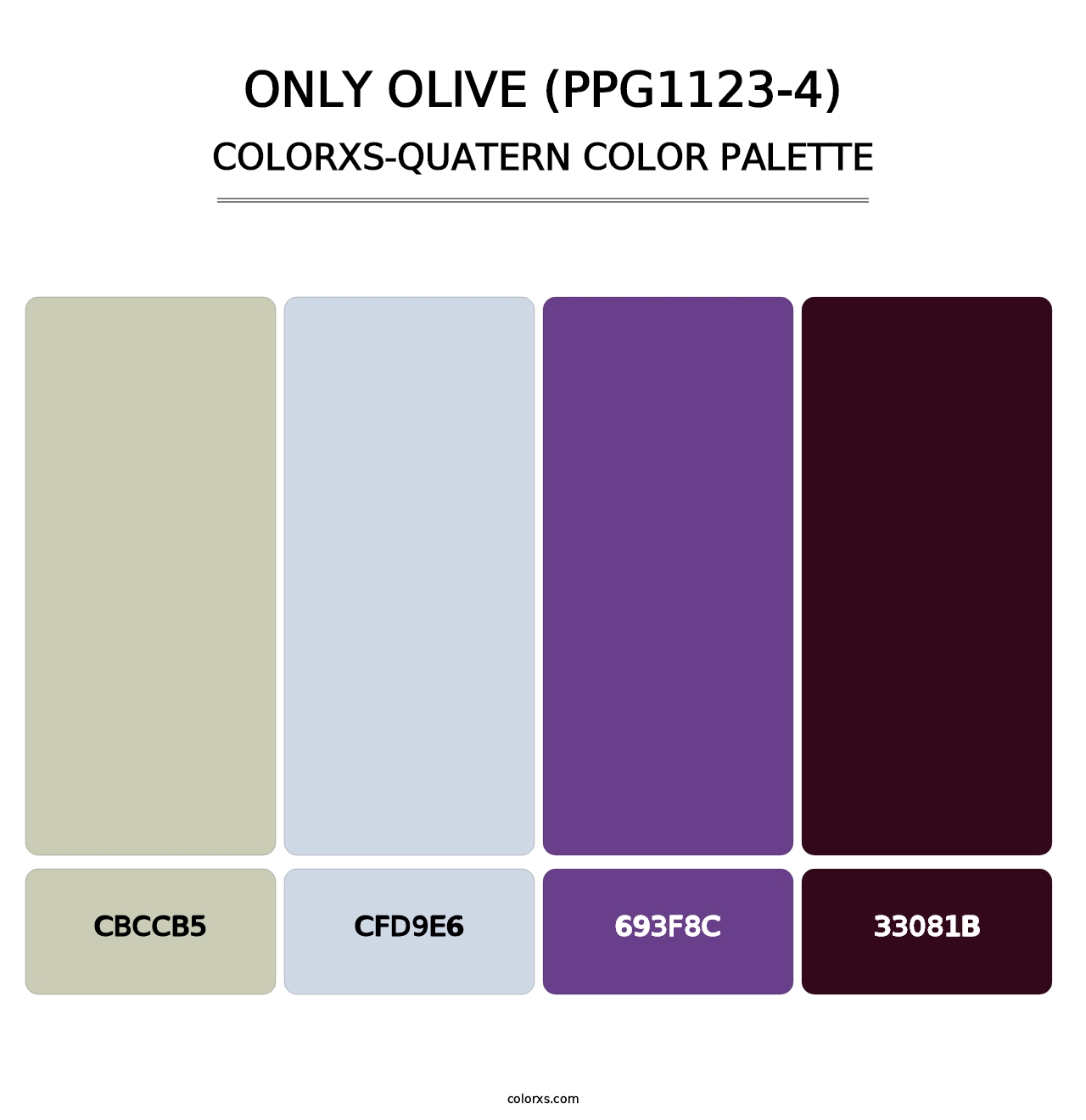 Only Olive (PPG1123-4) - Colorxs Quatern Palette