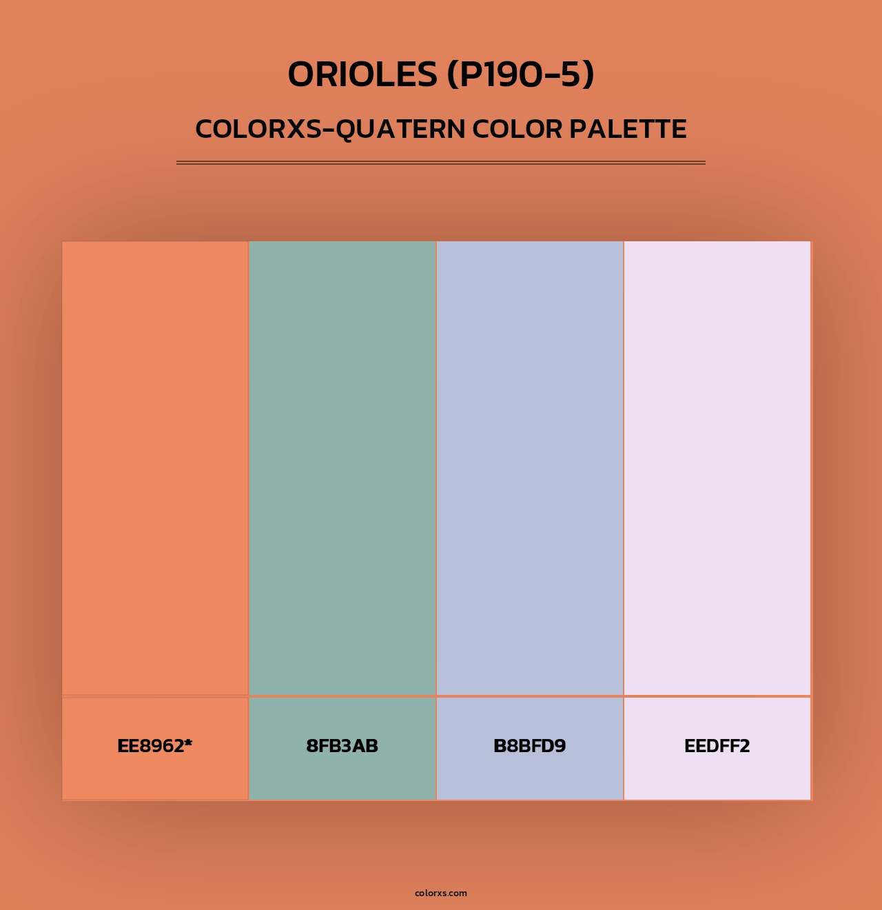 Orioles (P190-5) - Colorxs Quad Palette