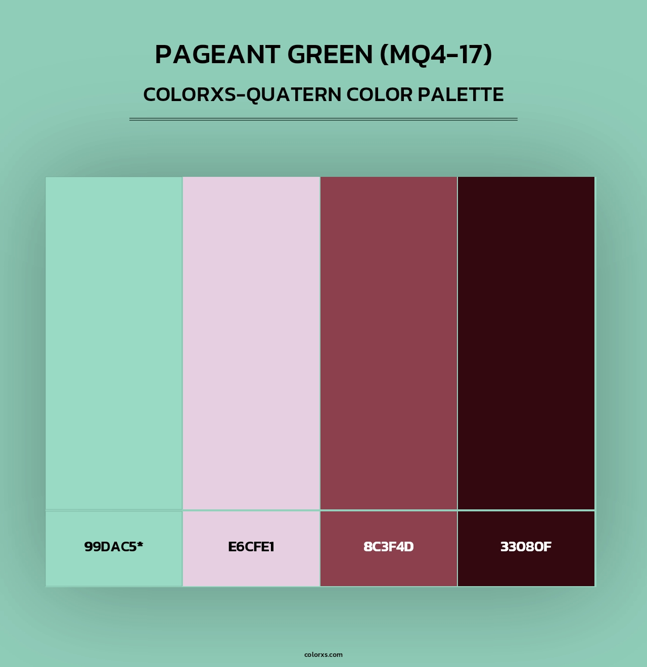 Pageant Green (MQ4-17) - Colorxs Quad Palette