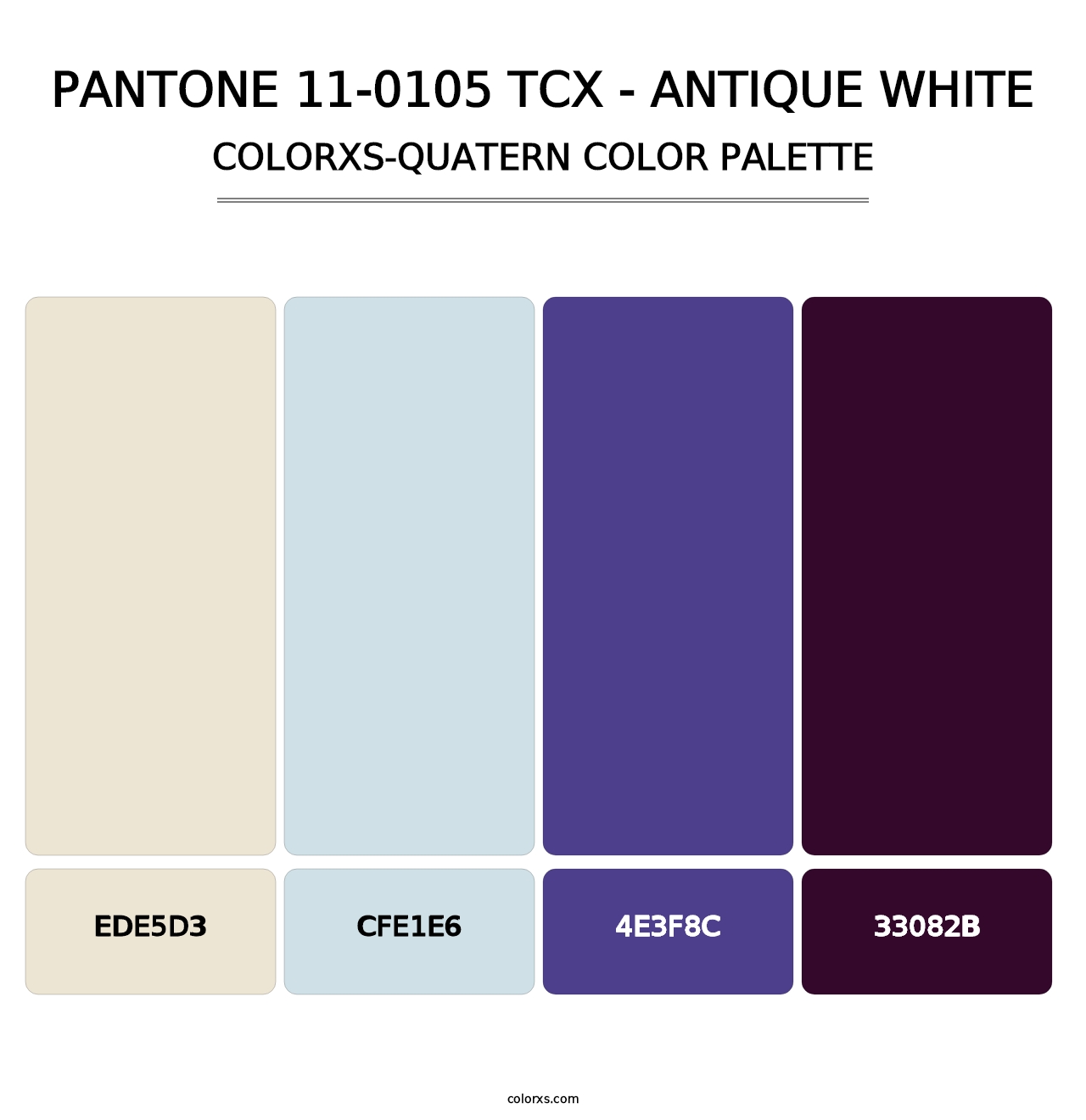 PANTONE 11-0105 TCX - Antique White - Colorxs Quatern Palette
