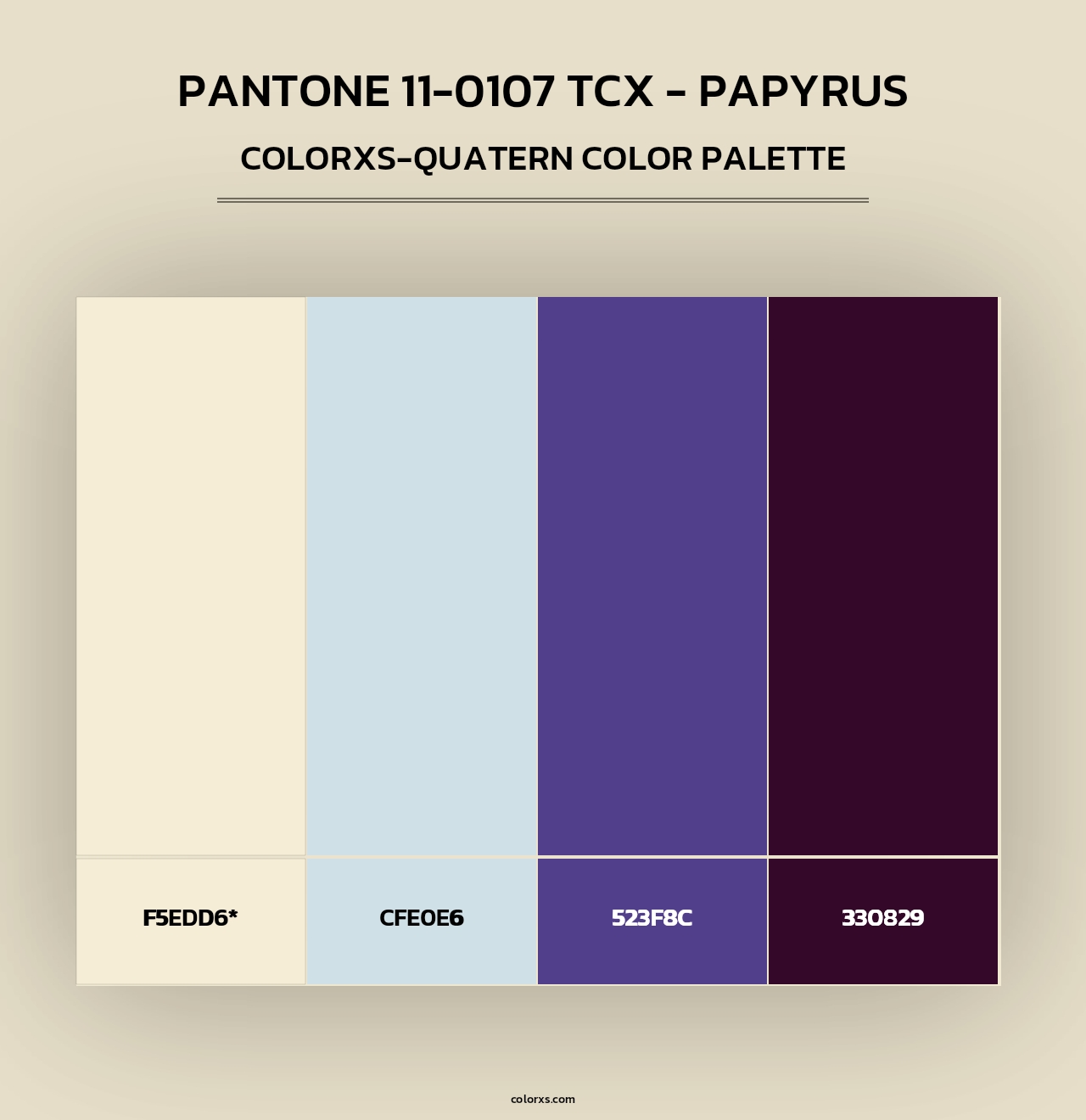 PANTONE 11-0107 TCX - Papyrus - Colorxs Quad Palette