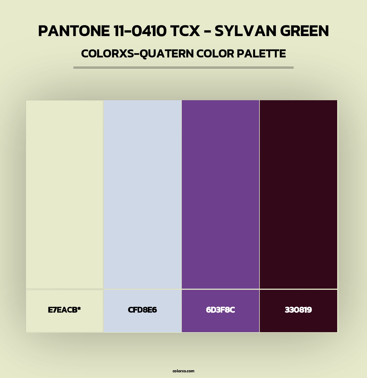 PANTONE 11-0410 TCX - Sylvan Green - Colorxs Quad Palette