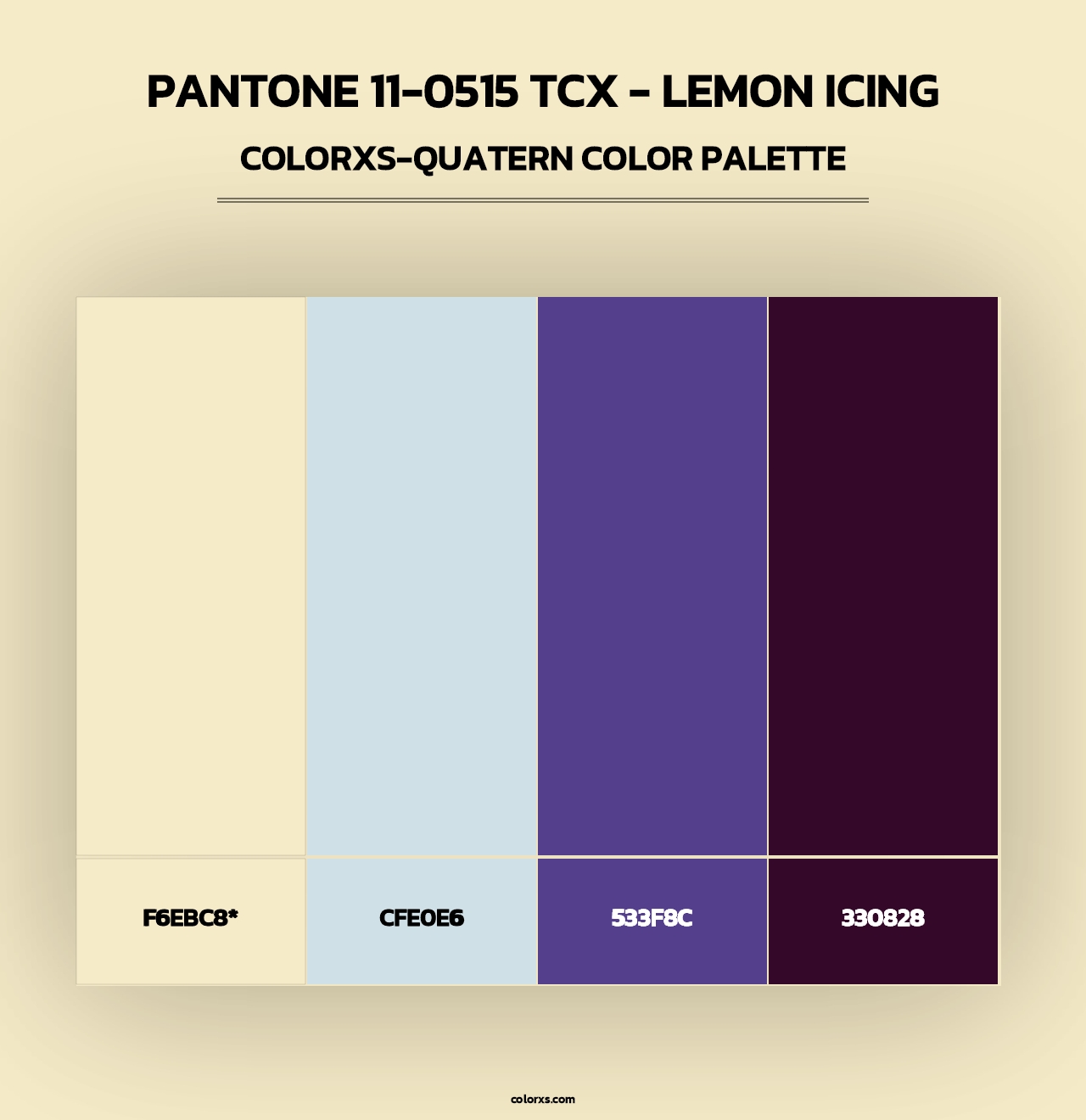 PANTONE 11-0515 TCX - Lemon Icing - Colorxs Quatern Palette