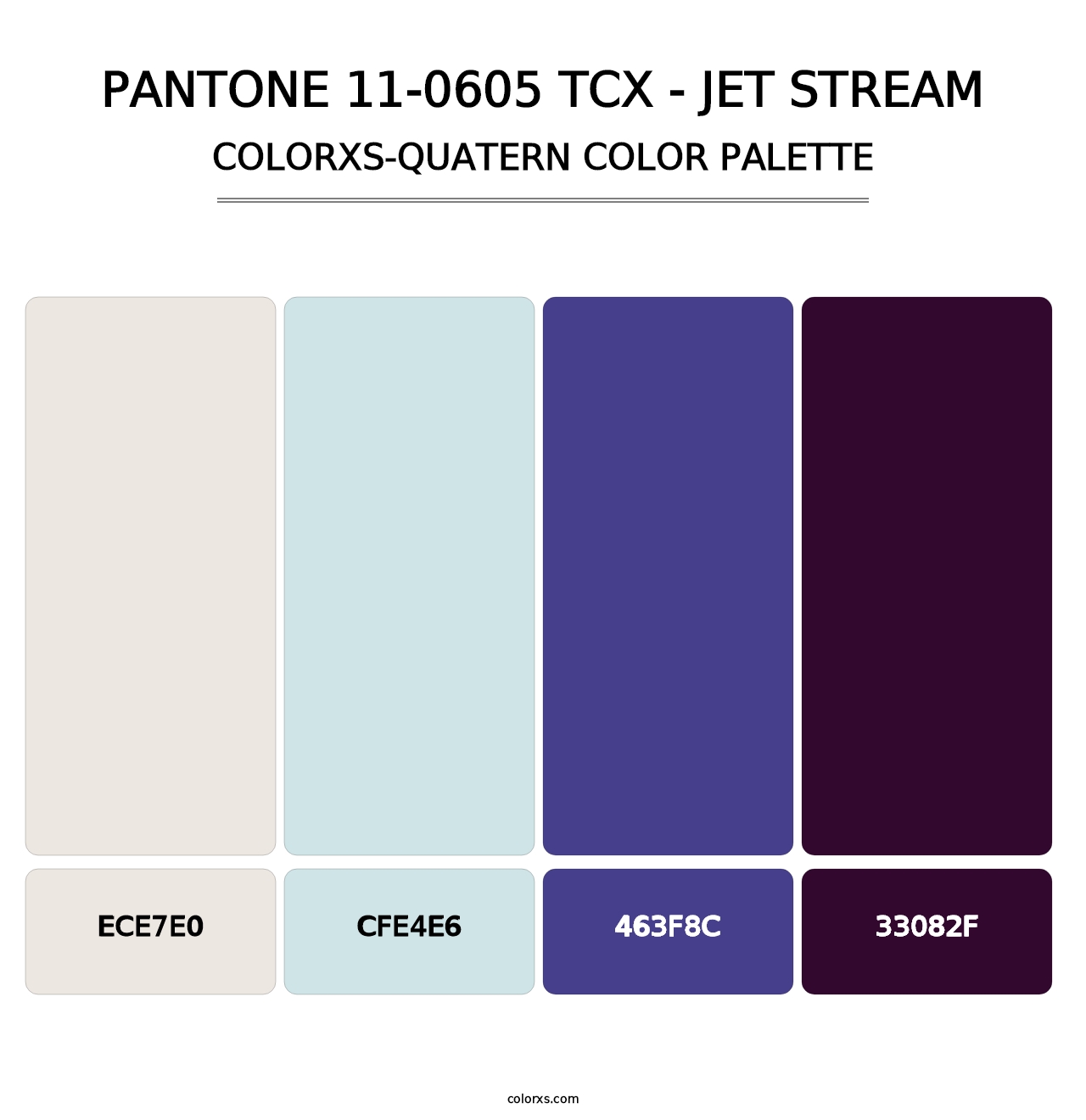 PANTONE 11-0605 TCX - Jet Stream - Colorxs Quatern Palette
