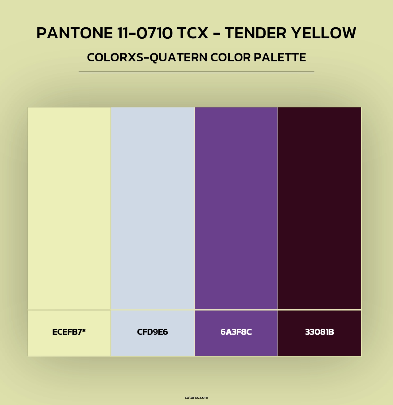 PANTONE 11-0710 TCX - Tender Yellow - Colorxs Quad Palette