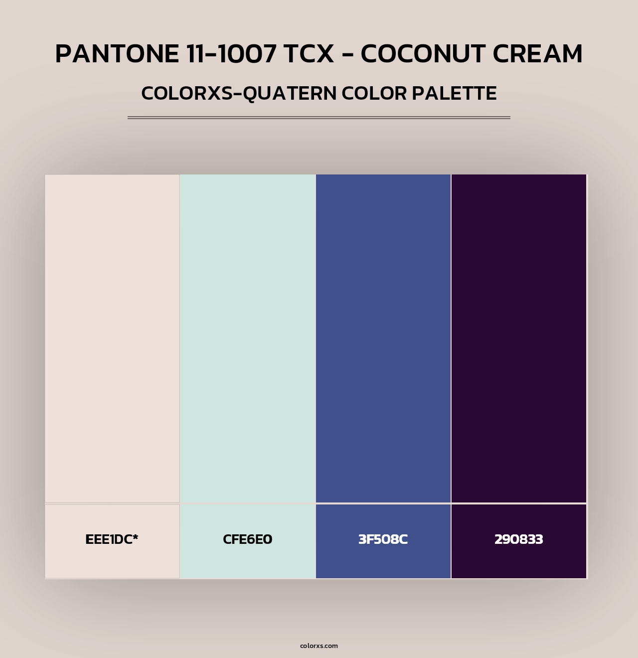 PANTONE 11-1007 TCX - Coconut Cream - Colorxs Quad Palette