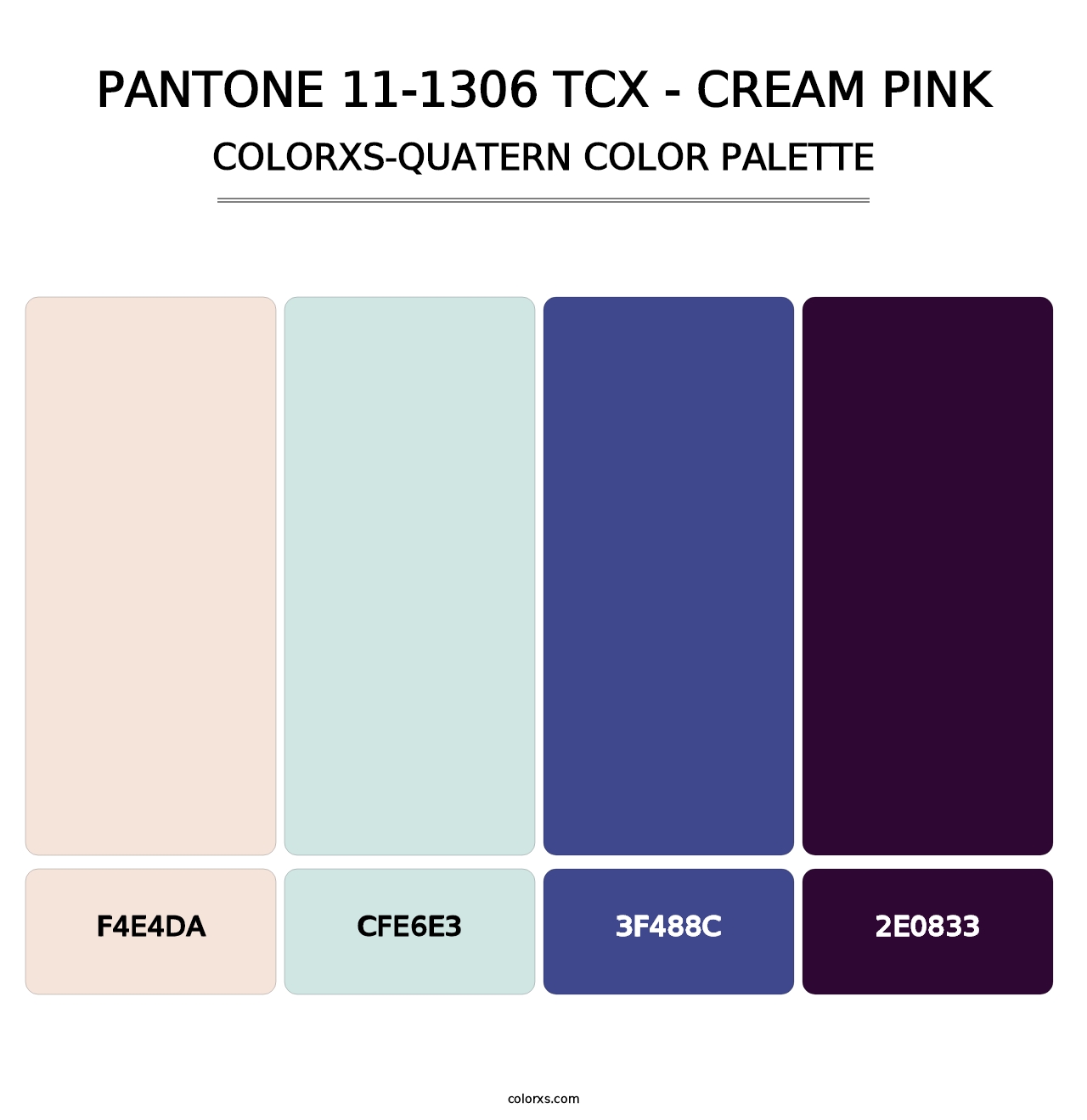 PANTONE 11-1306 TCX - Cream Pink - Colorxs Quatern Palette
