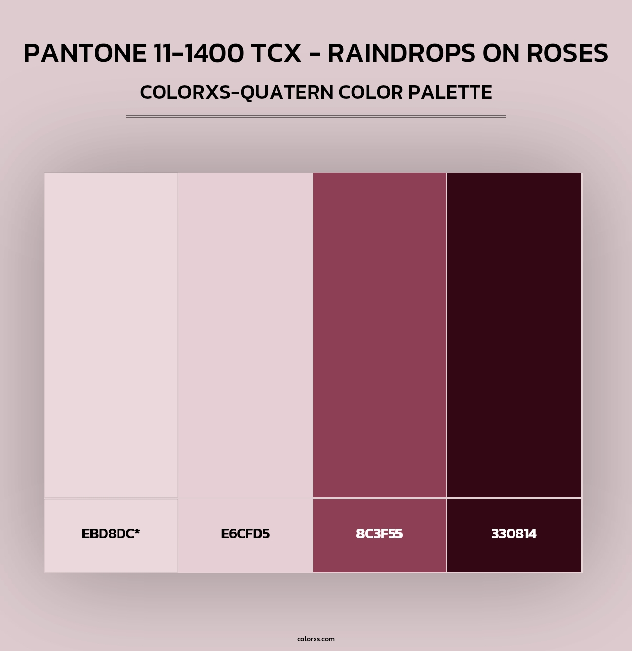 PANTONE 11-1400 TCX - Raindrops on Roses - Colorxs Quad Palette