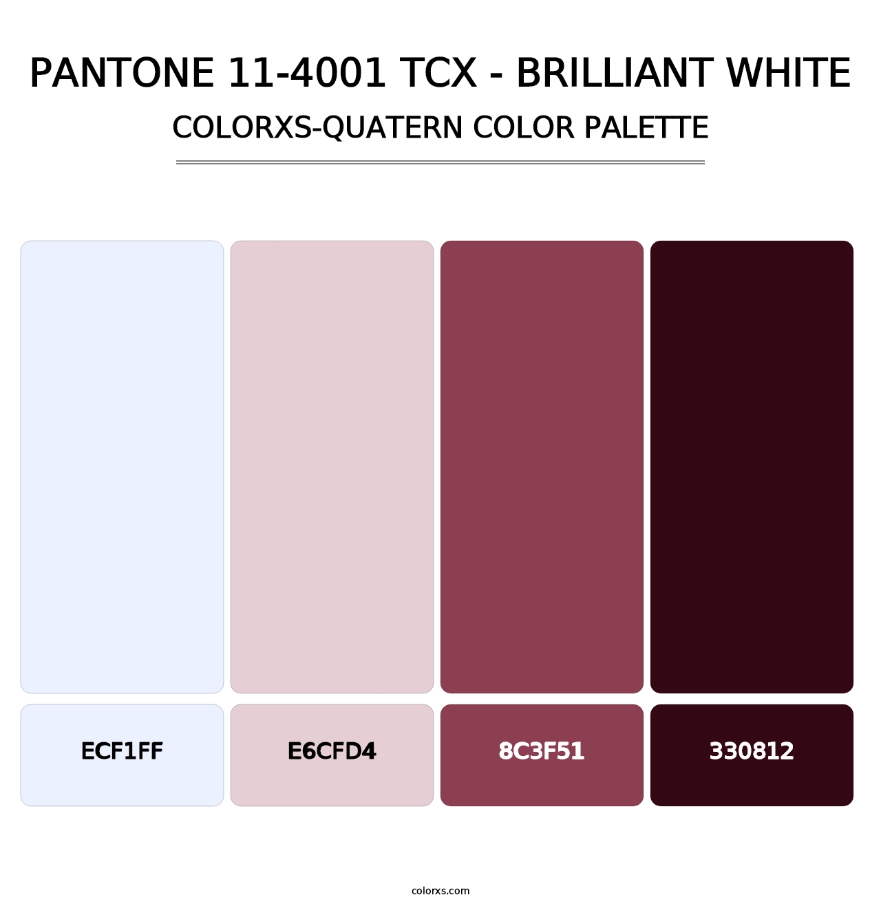PANTONE 11-4001 TCX - Brilliant White - Colorxs Quatern Palette
