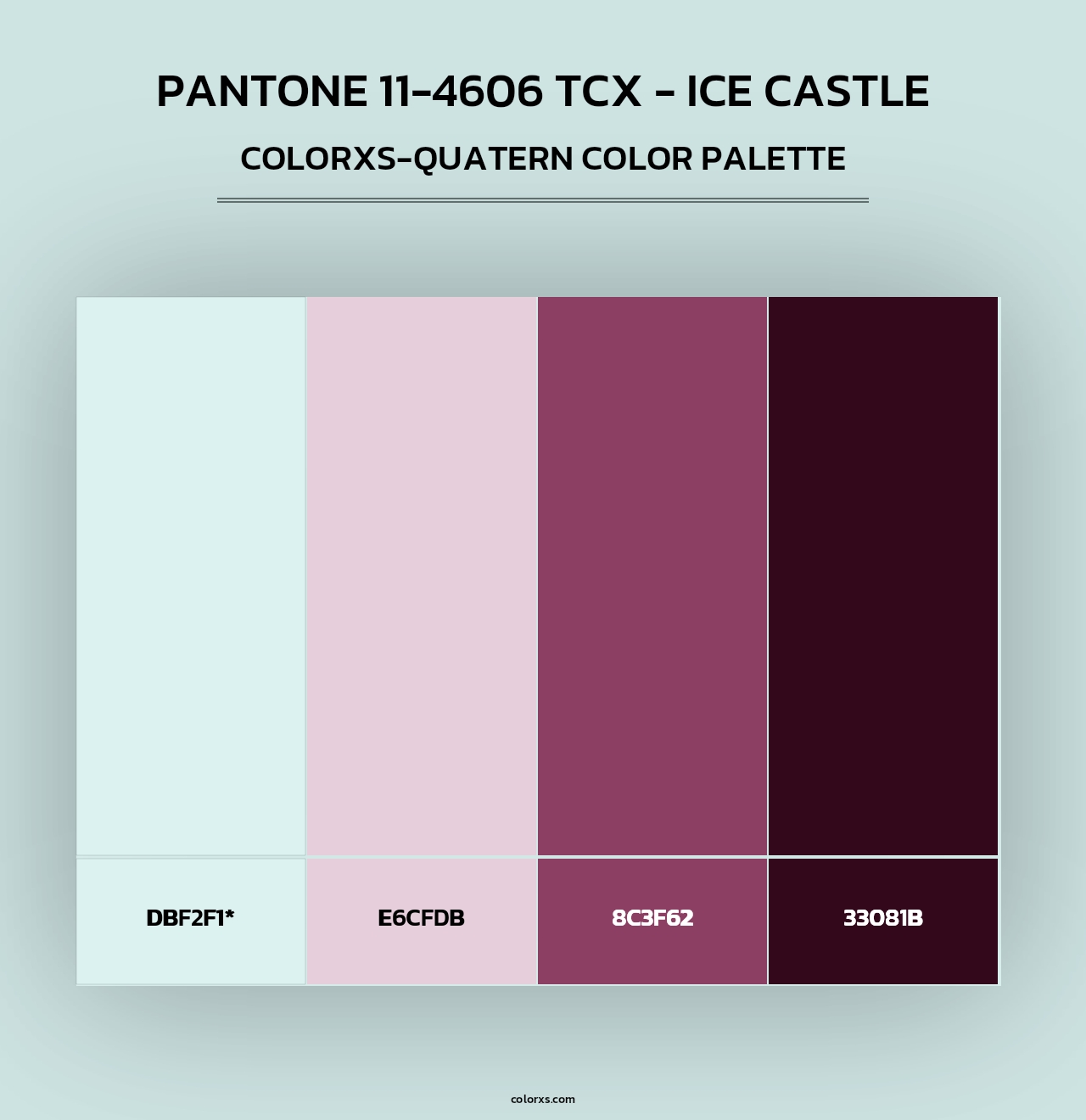PANTONE 11-4606 TCX - Ice Castle - Colorxs Quad Palette