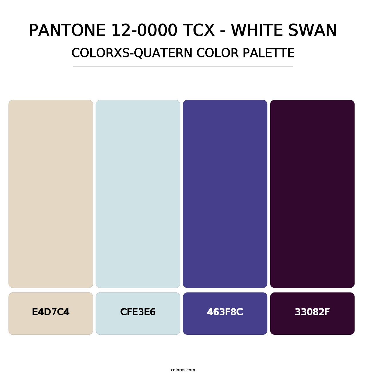 PANTONE 12-0000 TCX - White Swan - Colorxs Quatern Palette