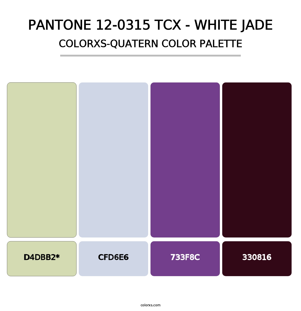 PANTONE 12-0315 TCX - White Jade - Colorxs Quatern Palette