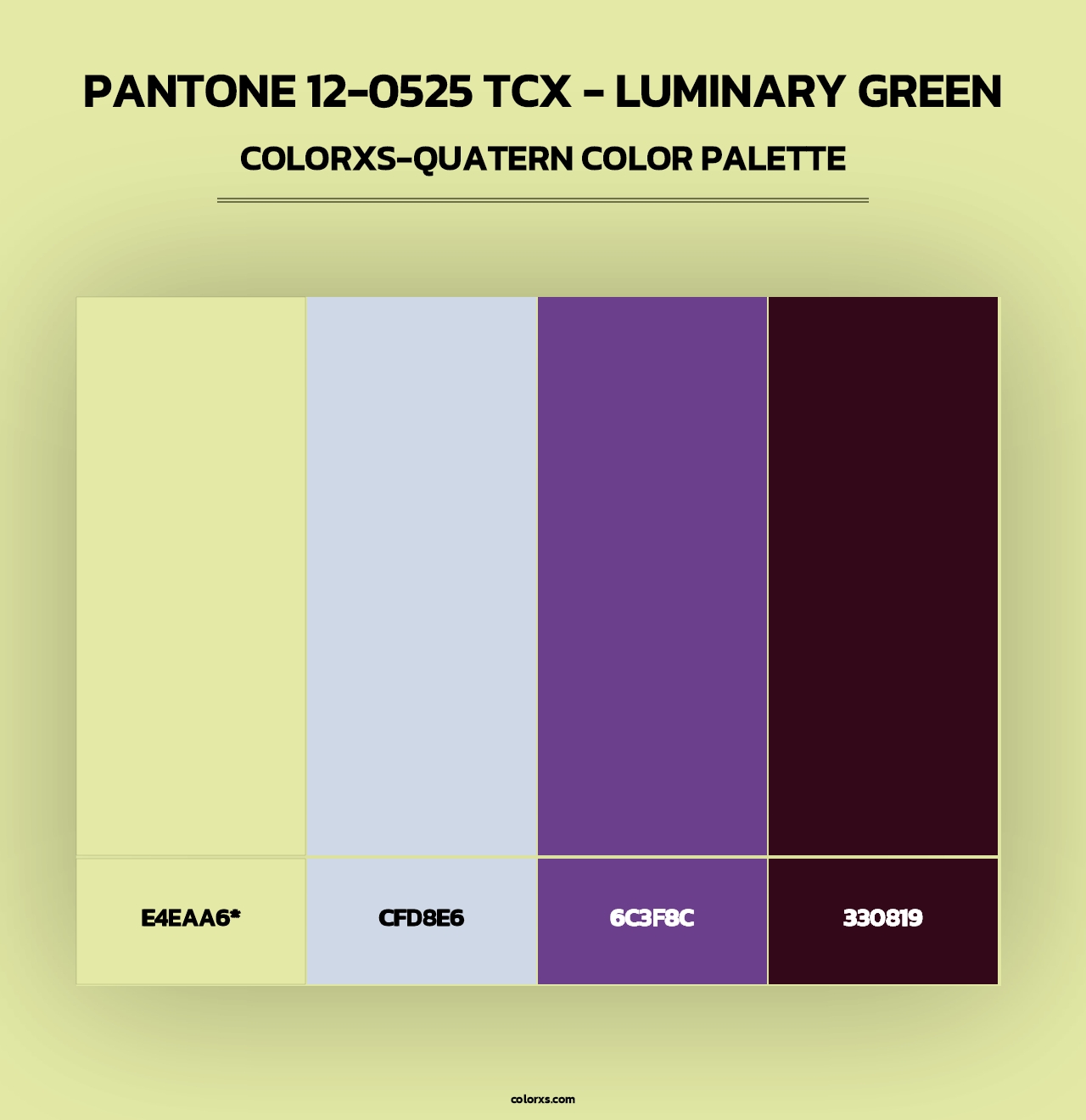 PANTONE 12-0525 TCX - Luminary Green - Colorxs Quad Palette