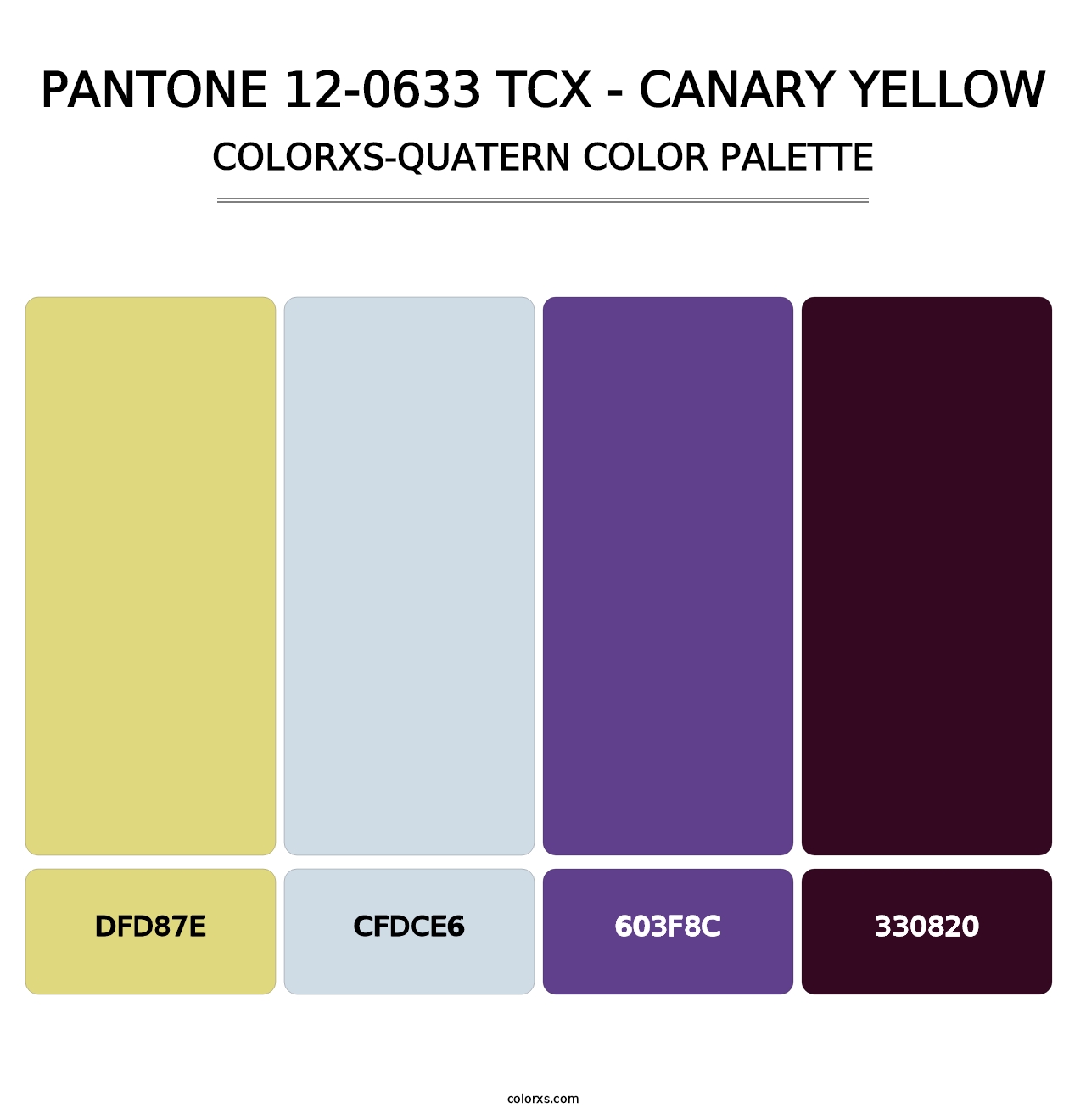 PANTONE 12-0633 TCX - Canary Yellow - Colorxs Quatern Palette
