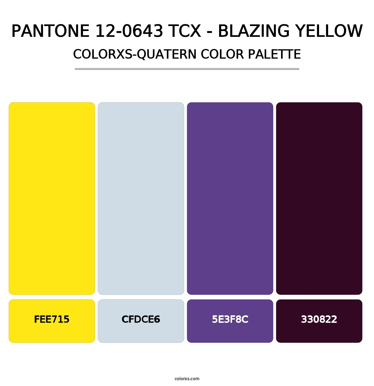 PANTONE 12-0643 TCX - Blazing Yellow - Colorxs Quatern Palette