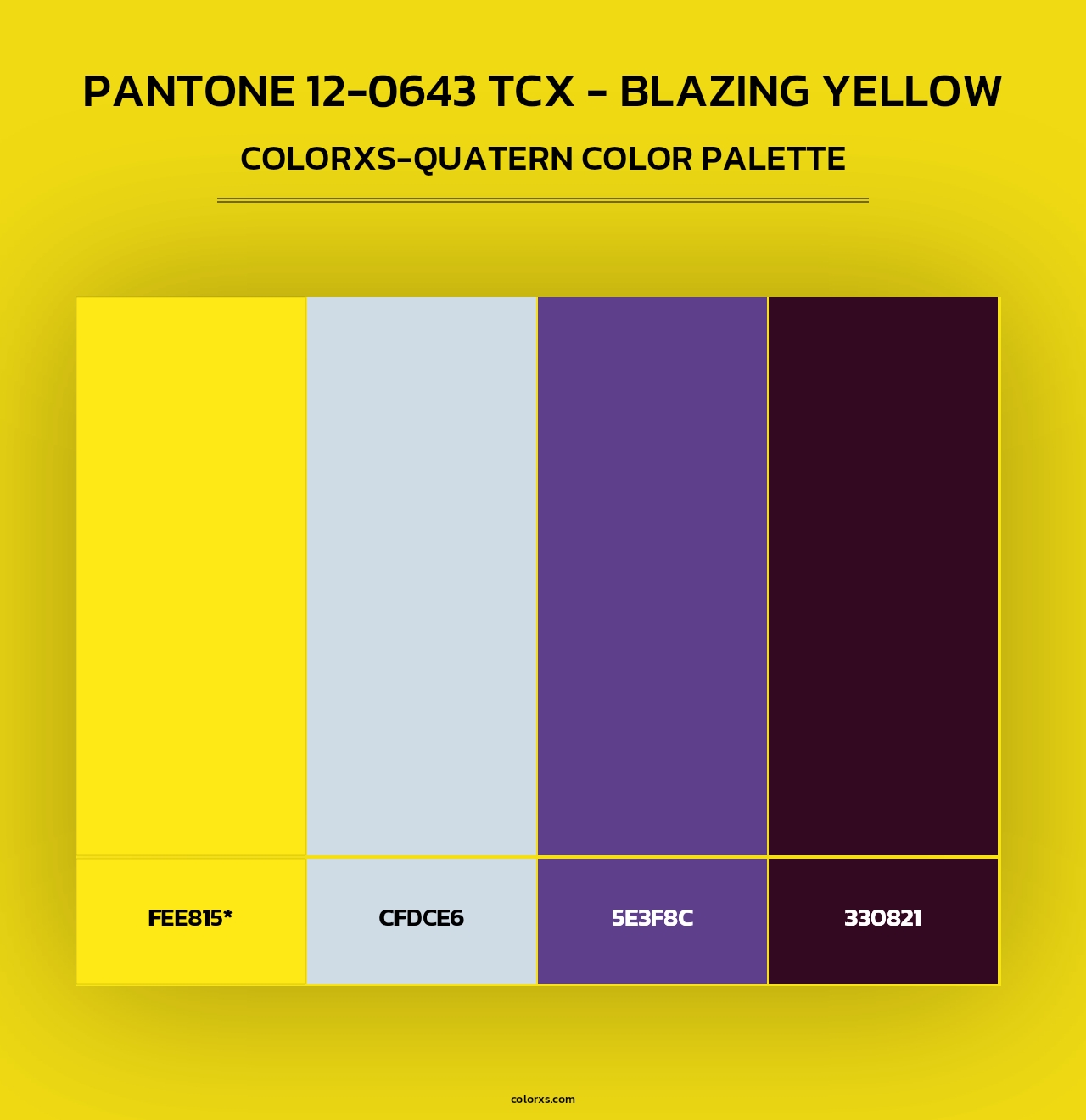 PANTONE 12-0643 TCX - Blazing Yellow - Colorxs Quad Palette