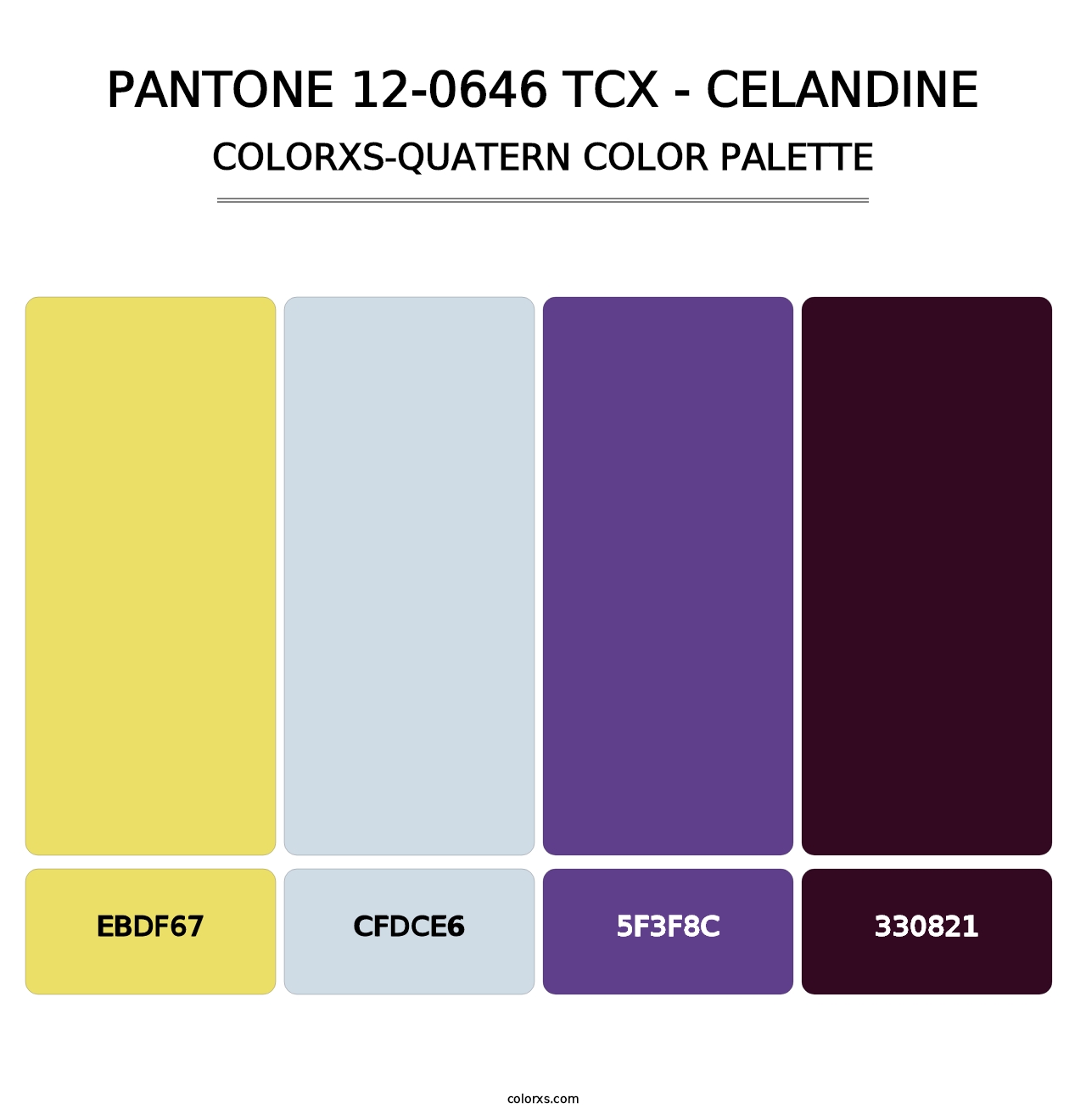 PANTONE 12-0646 TCX - Celandine - Colorxs Quatern Palette