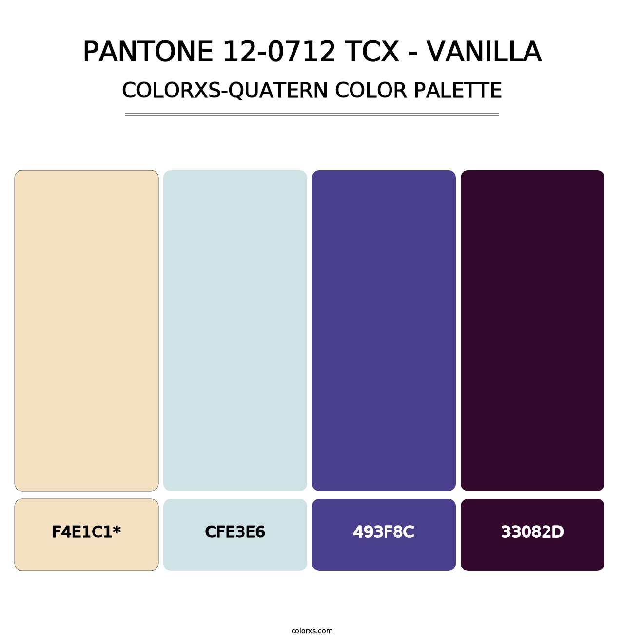 PANTONE 12-0712 TCX - Vanilla - Colorxs Quatern Palette