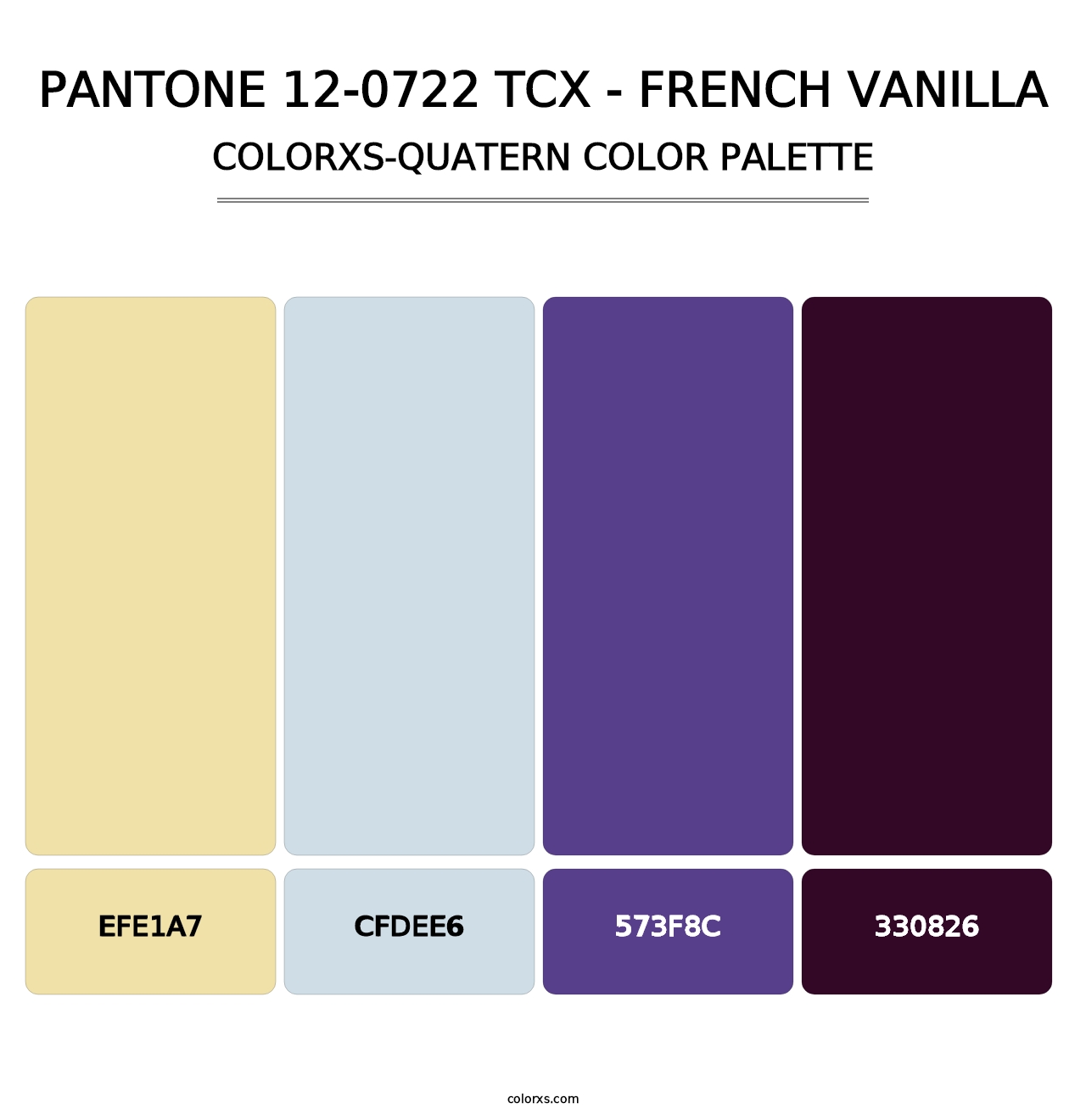 PANTONE 12-0722 TCX - French Vanilla - Colorxs Quatern Palette